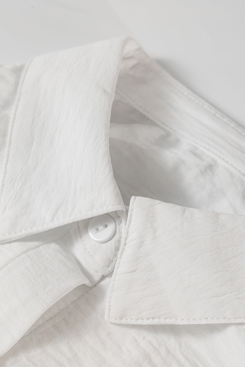 White Pure Color Patch Pocket Shirt-Tops/Blouses & Shirts-[Adult]-[Female]-2022 Online Blue Zone Planet
