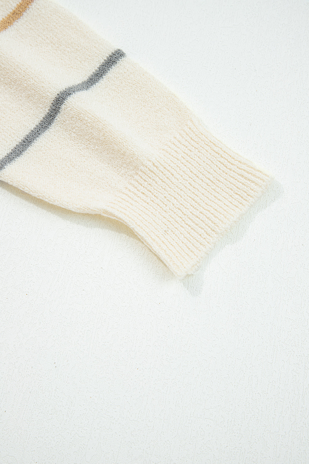 Multicolour Striped Buttoned Front V Neck Drop Shoulder Cardigan Sweater-Sweaters & Cardigans/Cardigans-[Adult]-[Female]-2022 Online Blue Zone Planet