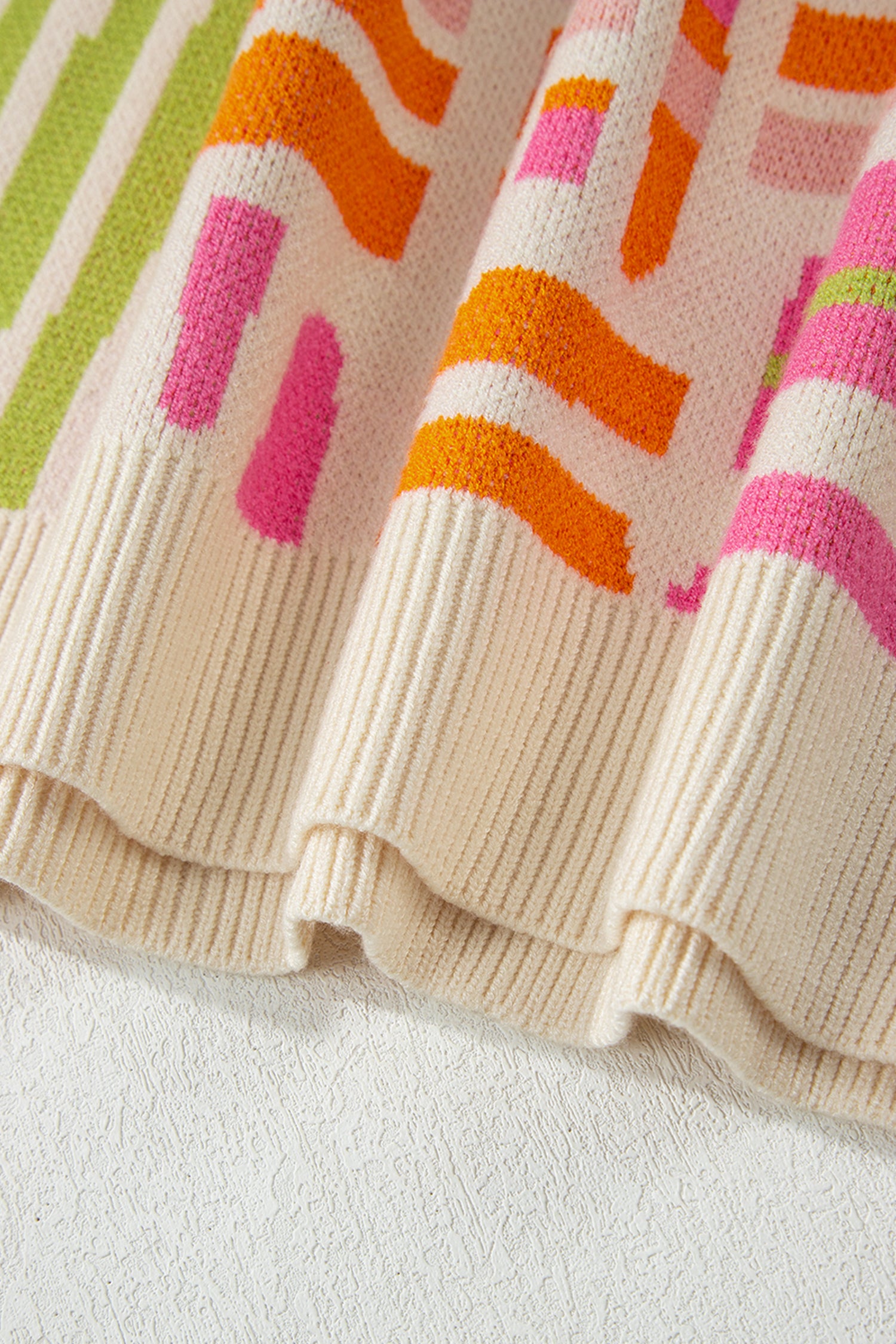 Rose Love Lines Pattern Crew Neck Puff Sleeve Sweater-TOPS / DRESSES-[Adult]-[Female]-2022 Online Blue Zone Planet