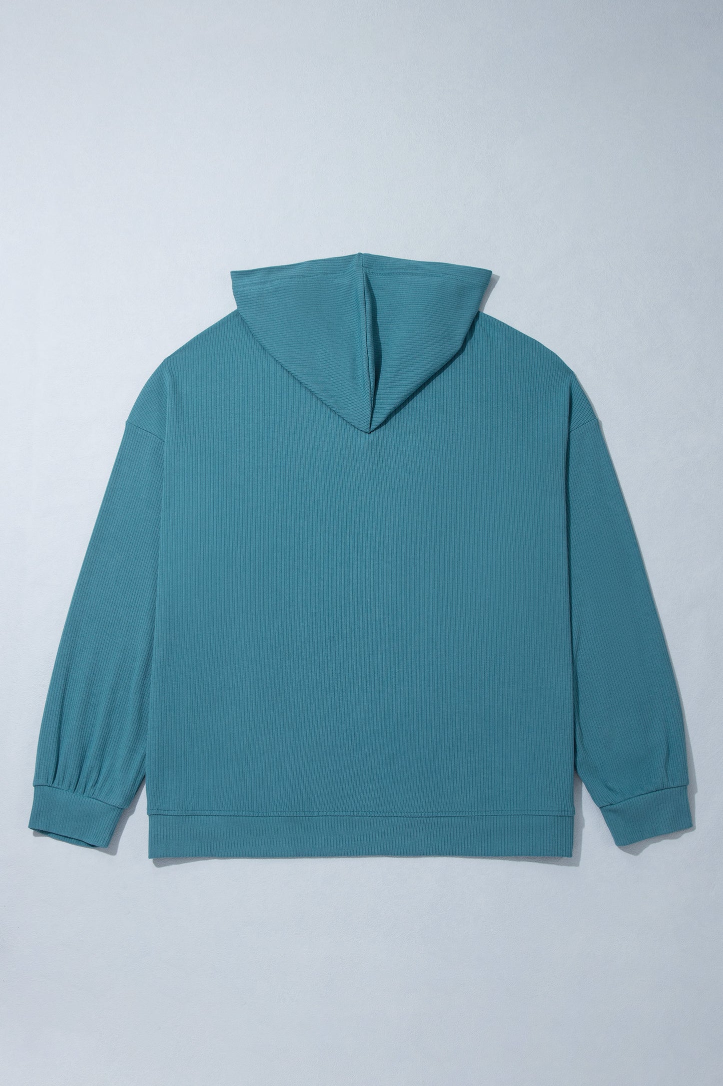 Lapis Ribbed Drop Shoulder Long Sleeve Plus Size Blouse-Tops / Dresses-[Adult]-[Female]-2022 Online Blue Zone Planet