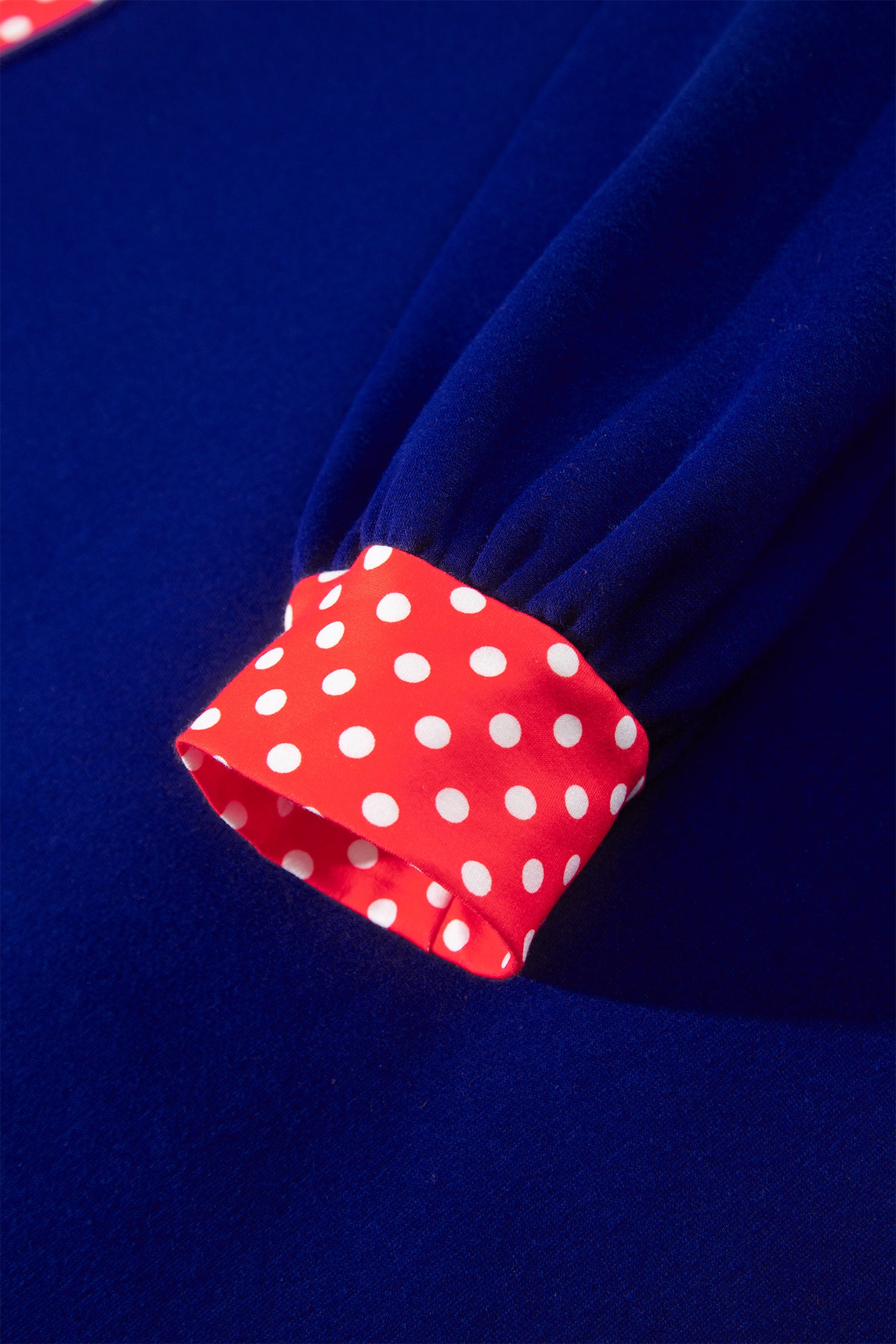 Dirty blue Colorblock Polka Dot Contrast Trim Oversized Sweatshirt-Tops/Sweatshirts & Hoodies-[Adult]-[Female]-2022 Online Blue Zone Planet