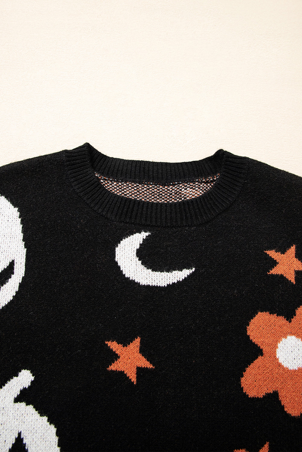 Black Halloween Mythical Night Pattern Drop Shoulder Sweater-TOPS / DRESSES-[Adult]-[Female]-2022 Online Blue Zone Planet