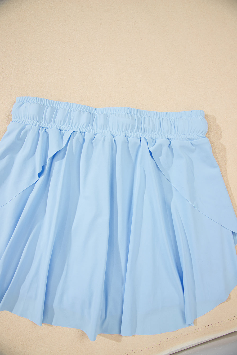 Sky Blue Drawstring High Waist Lined Tennis Skorts-Bottoms/Skirts & Petticoat-[Adult]-[Female]-2022 Online Blue Zone Planet