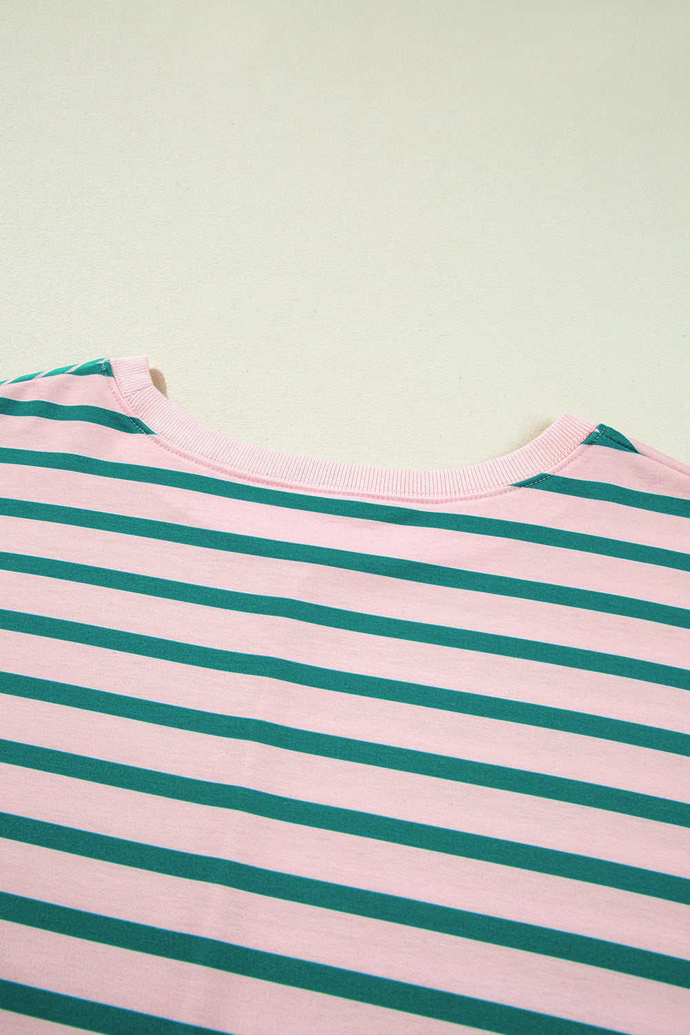 Green Stripe Color Block Exposed Seam Side Slit Plus Size Sweatshirt-Plus Size/Plus Size Sweatshirts & Hoodies-[Adult]-[Female]-2022 Online Blue Zone Planet