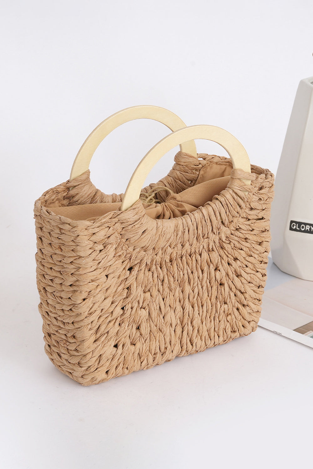 Camel Retro Straw Woven Handle Bag-Shoes & Bags/Handbags-[Adult]-[Female]-2022 Online Blue Zone Planet