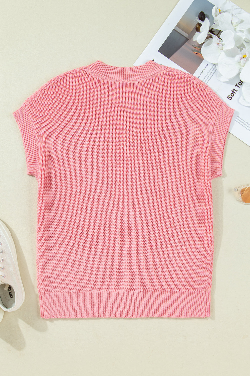 Gossamer Pink Nutcracker Cutie Sequin Graphic Short Sleeve Sweater-Sweaters & Cardigans/Short Sleeve Sweaters-[Adult]-[Female]-2022 Online Blue Zone Planet