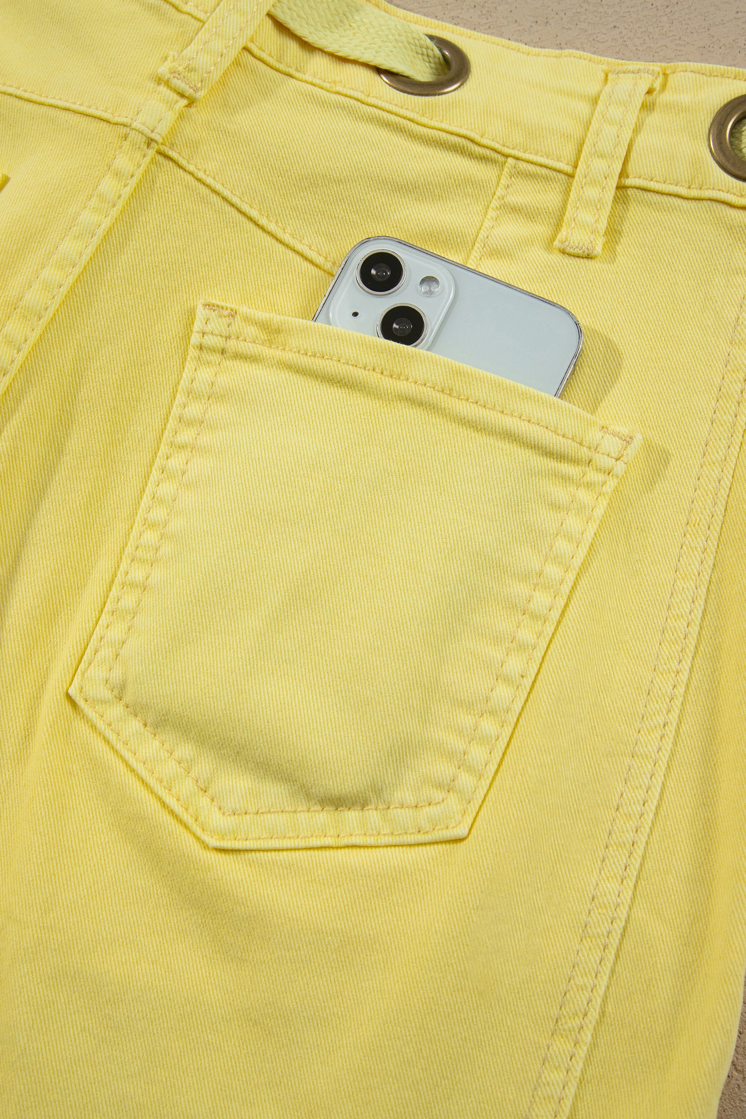 Light Pink Solid Color Grommet Detail Knot Waist Barrel Jeans-Bottoms/Jeans-[Adult]-[Female]-2022 Online Blue Zone Planet