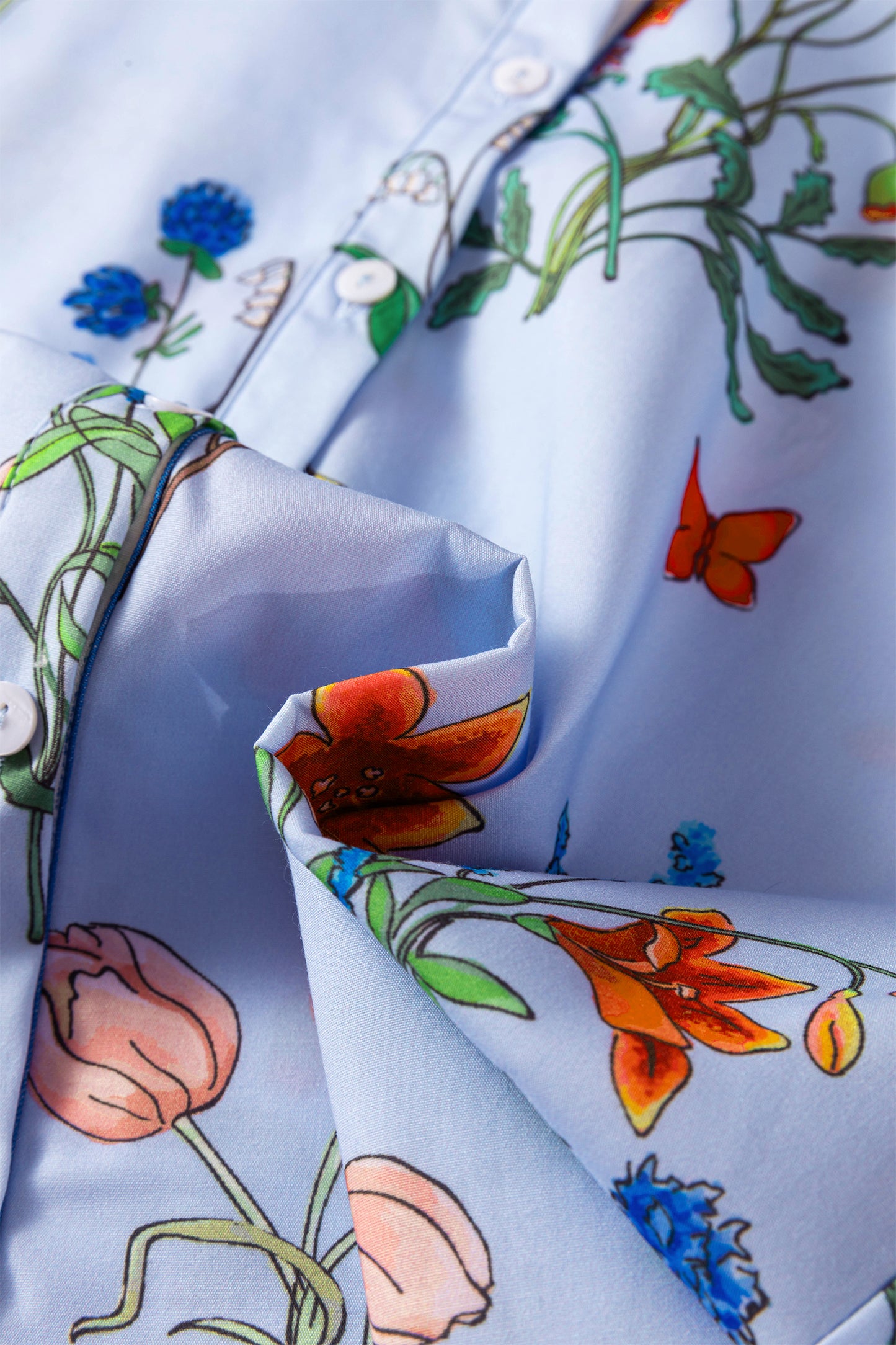 Beige Floral Striped Patchwork Ruffled Collar Short Sleeve Shirt-Tops/Blouses & Shirts-[Adult]-[Female]-2022 Online Blue Zone Planet