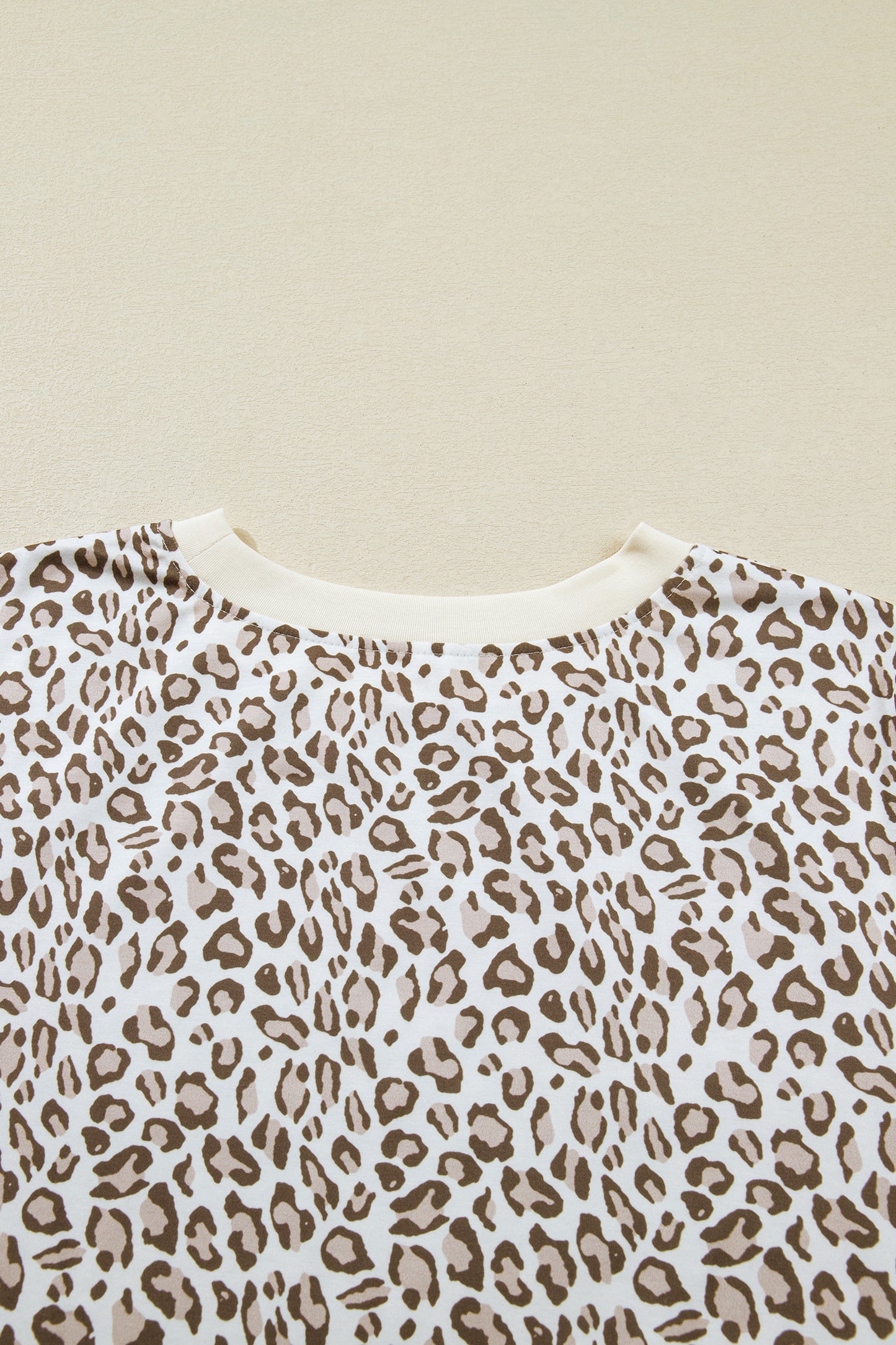 White Plus Size Leopard Print Round Neck T Shirt-Plus Size/Plus Size Tops/Plus Size Tops & Tees-[Adult]-[Female]-2022 Online Blue Zone Planet