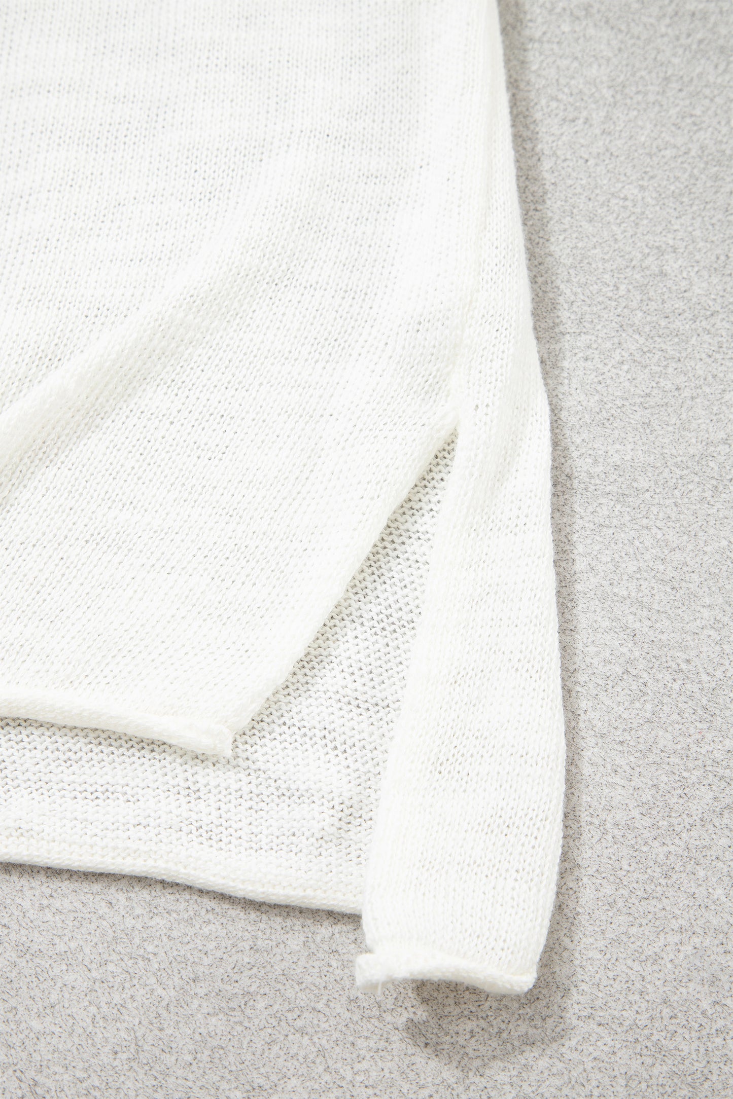 White V Neck Lightweight Knit BEACH SIDE Shift Tunic Sweater-Sweaters & Cardigans/Sweaters-[Adult]-[Female]-2022 Online Blue Zone Planet