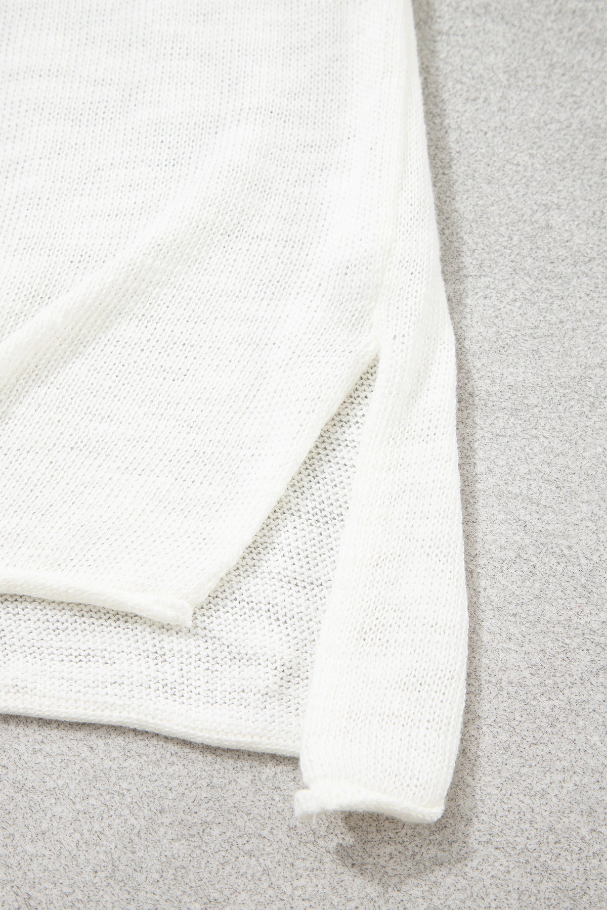 White V Neck Lightweight Knit BEACH SIDE Shift Tunic Sweater-Sweaters & Cardigans/Sweaters-[Adult]-[Female]-2022 Online Blue Zone Planet