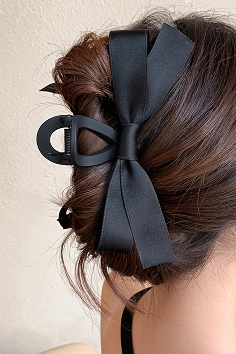 White Bow Decor Large Hair Claw Clip-Accessories/Headwear-[Adult]-[Female]-Black-ONE SIZE-2022 Online Blue Zone Planet