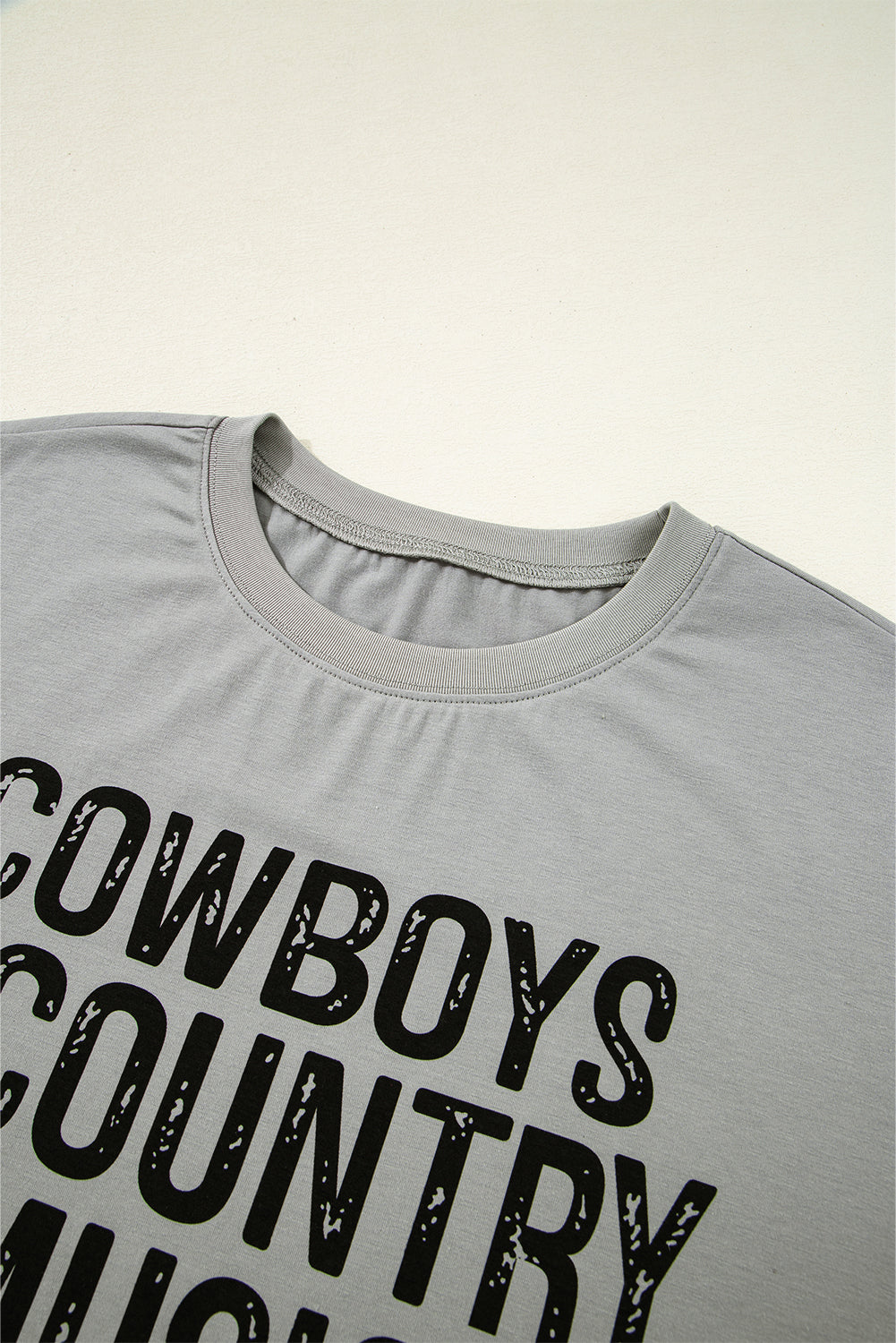 High Cowboys & Country Music Graphic Crew Neck T Shirt-Graphic/Graphic Tees-[Adult]-[Female]-2022 Online Blue Zone Planet