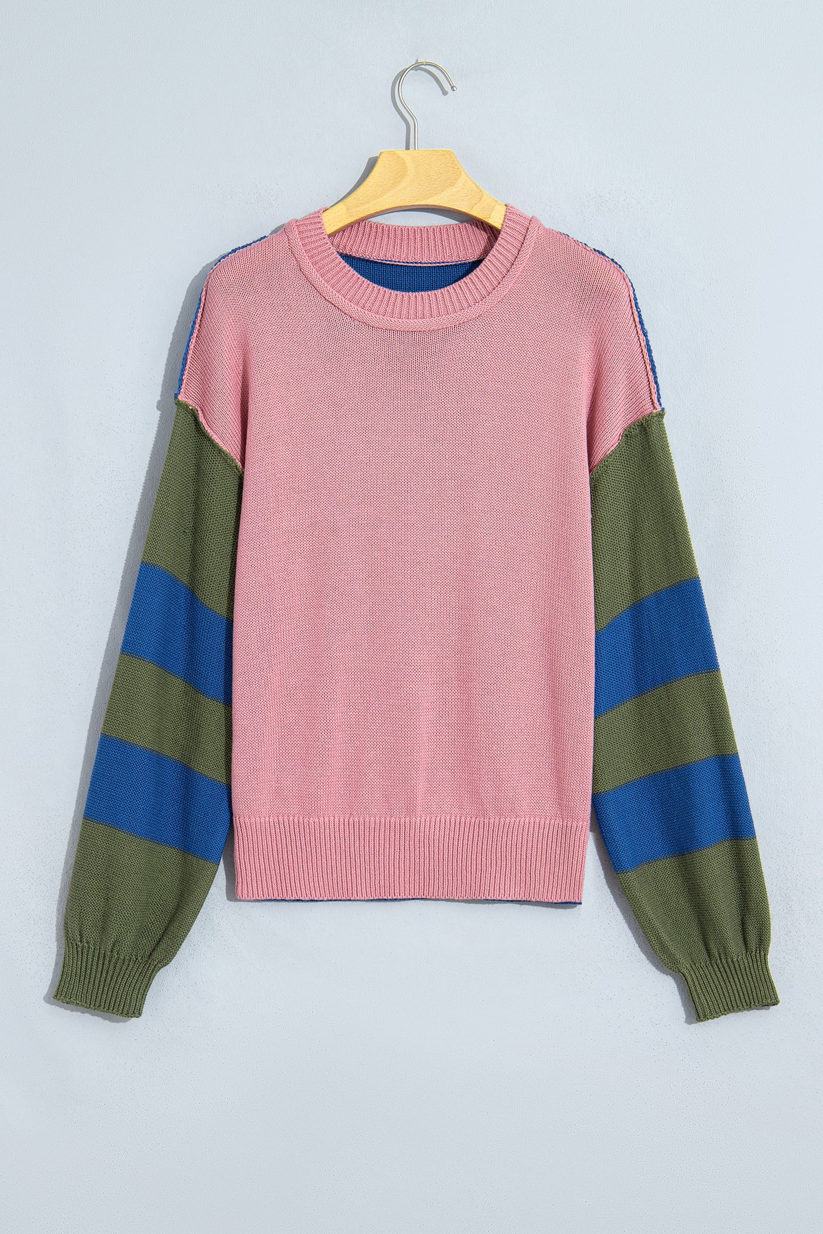 Multicolour Western Colorblock Patchwork Striped Long Sleeve Pullover Sweater-Sweaters & Cardigans/Sweaters-[Adult]-[Female]-2022 Online Blue Zone Planet