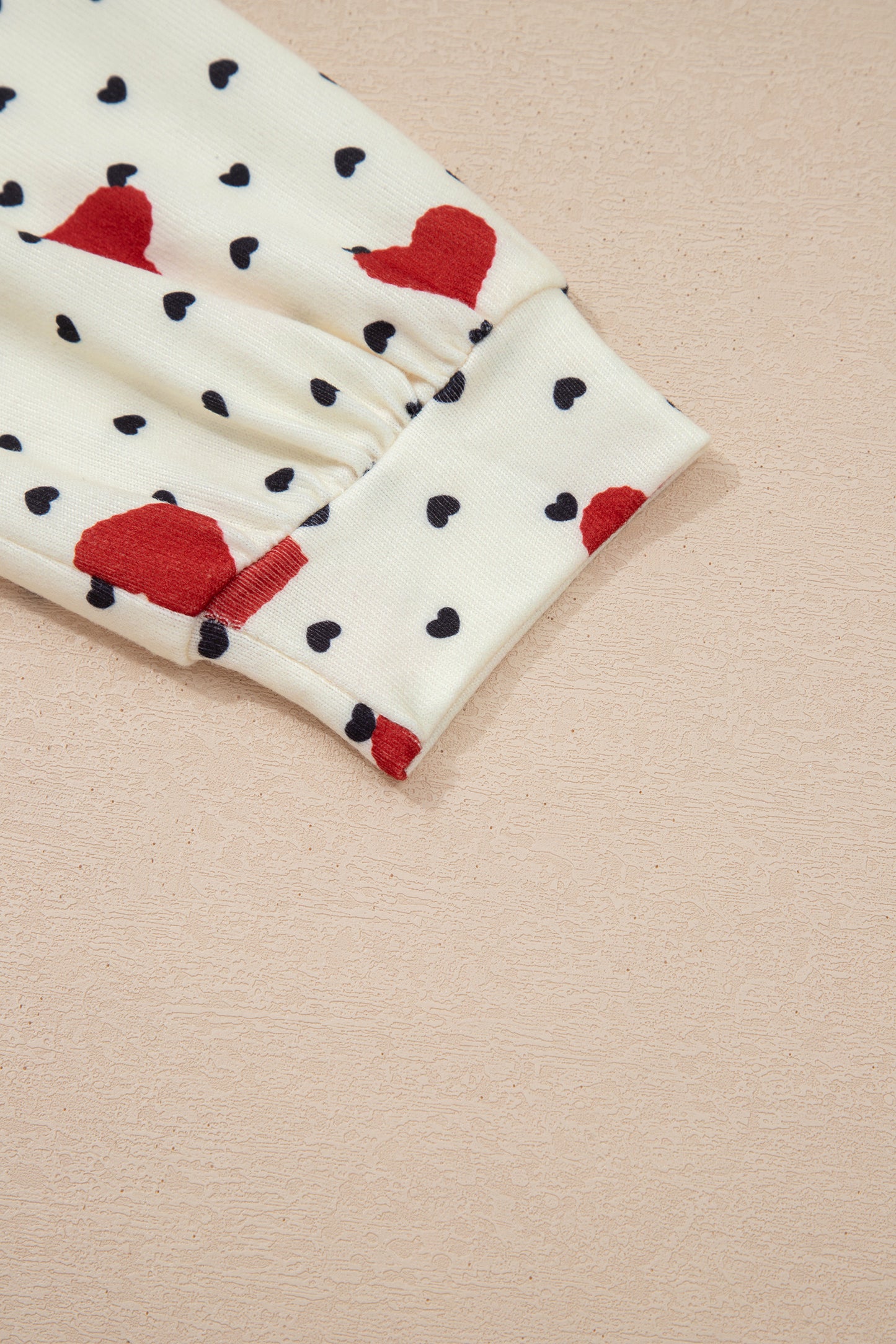 Beige Flower Heart Festive Valentine Blouse-Tops/Blouses & Shirts-[Adult]-[Female]-2022 Online Blue Zone Planet