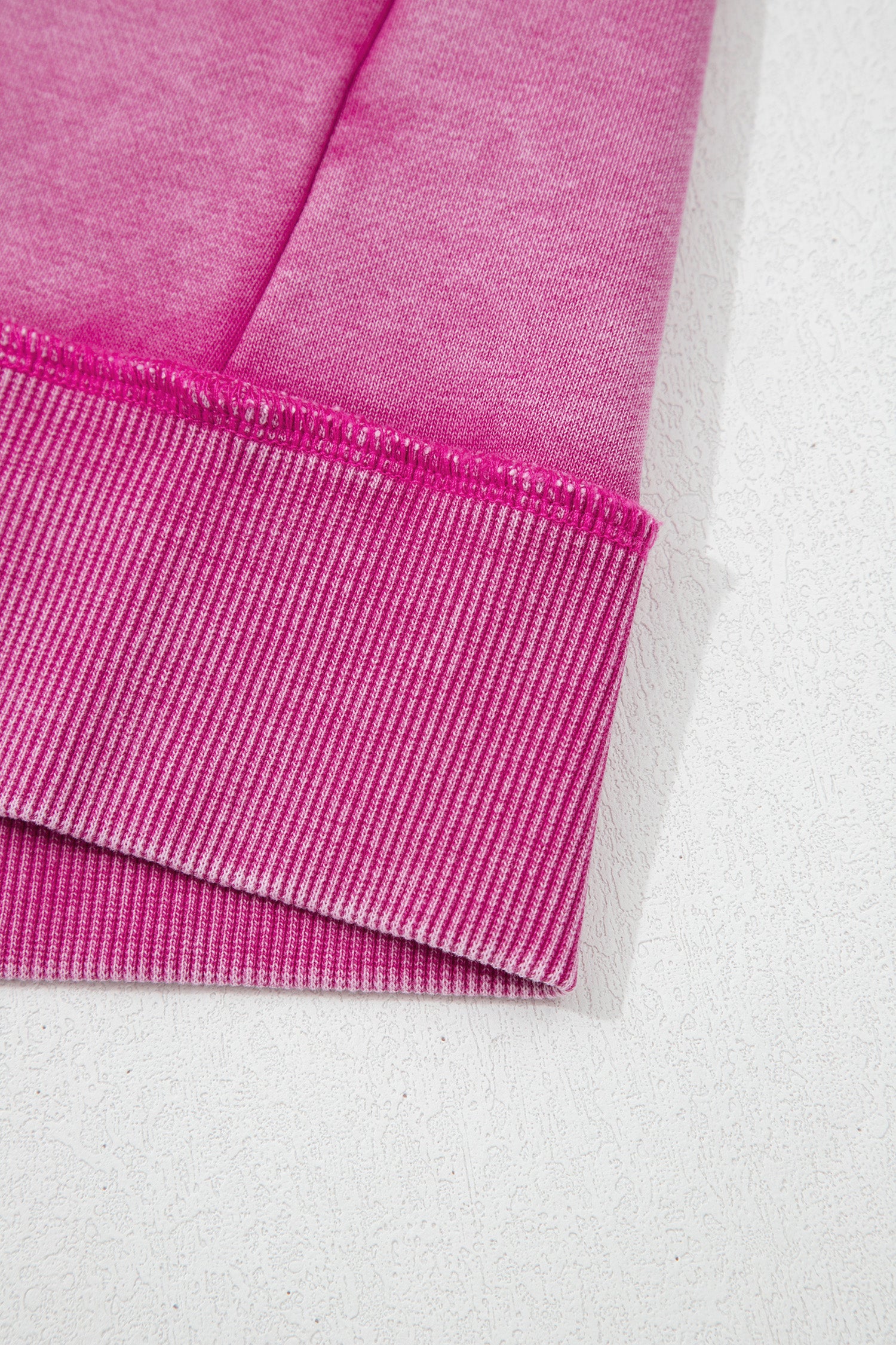 Rose Red Mineral Wash Exposed Seam Side Slit Sweatshirt-Tops/Sweatshirts & Hoodies-[Adult]-[Female]-2022 Online Blue Zone Planet