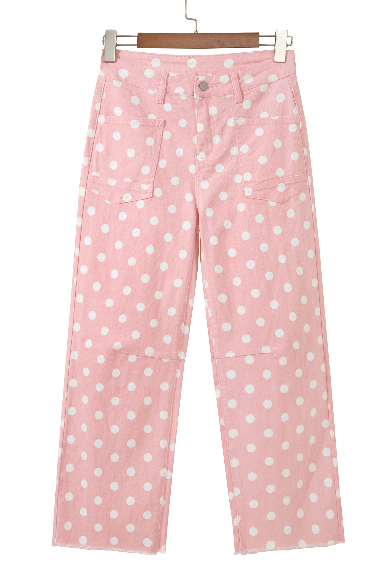 Sky Blue Polka Dot Casual Slim Fit Jeans-Bottoms/Jeans-[Adult]-[Female]-2022 Online Blue Zone Planet