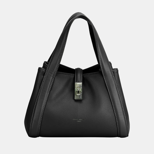 David Jones PU Leather Bucket Bag-HANDBAGS-[Adult]-[Female]-Black-One Size-2022 Online Blue Zone Planet