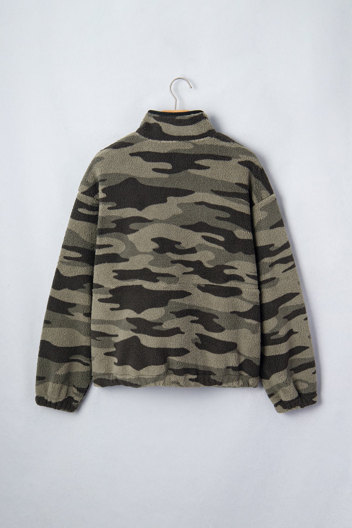 Multicolour Camouflage Fleece Half Zip-Up Long Sleeve Pocket Sweatshirt-Tops/Sweatshirts & Hoodies-[Adult]-[Female]-2022 Online Blue Zone Planet