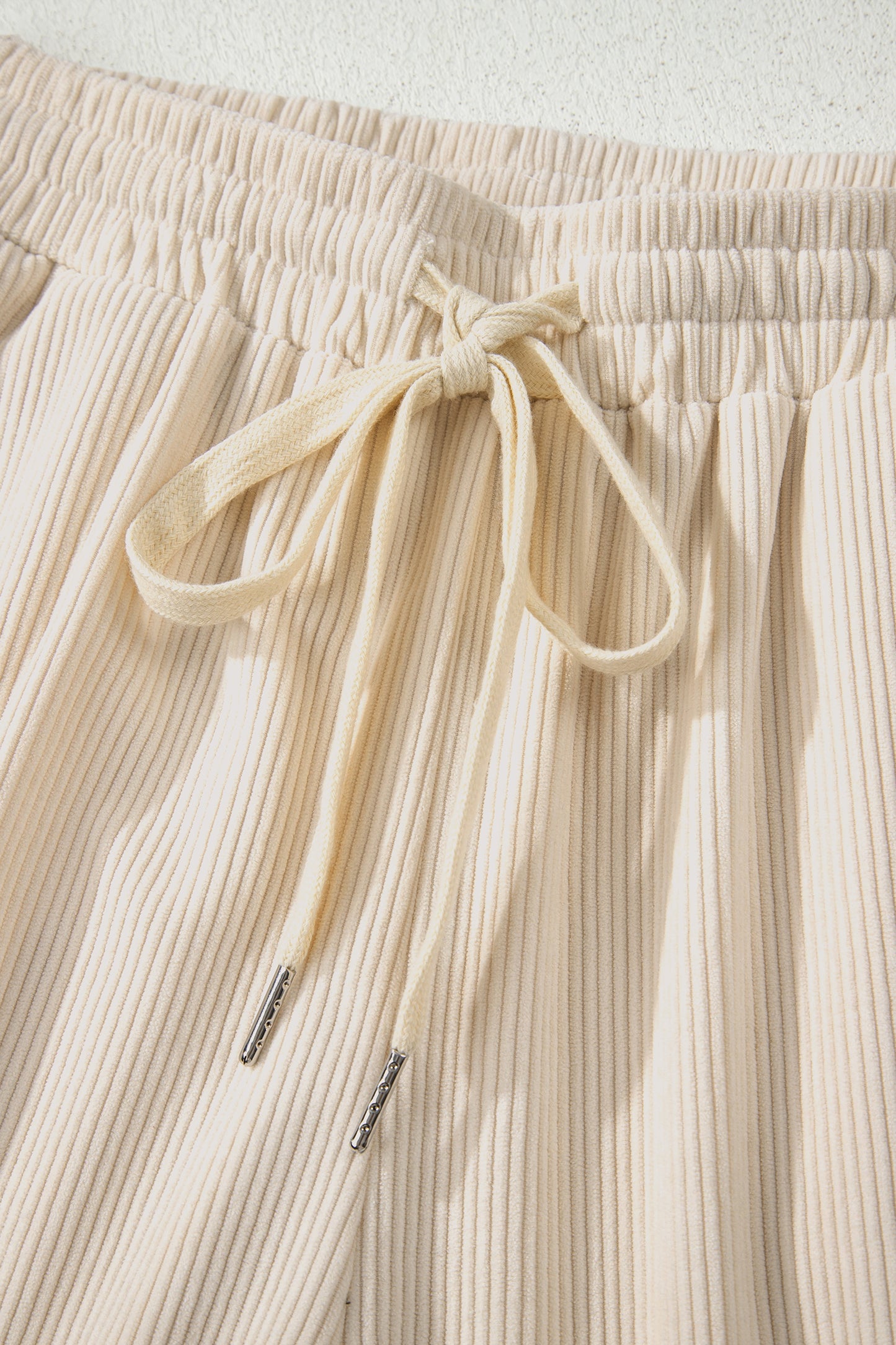 Jet Stream Drawstring Elastic Waist Casual Corduroy Pants-Tops / Dresses-[Adult]-[Female]-2022 Online Blue Zone Planet