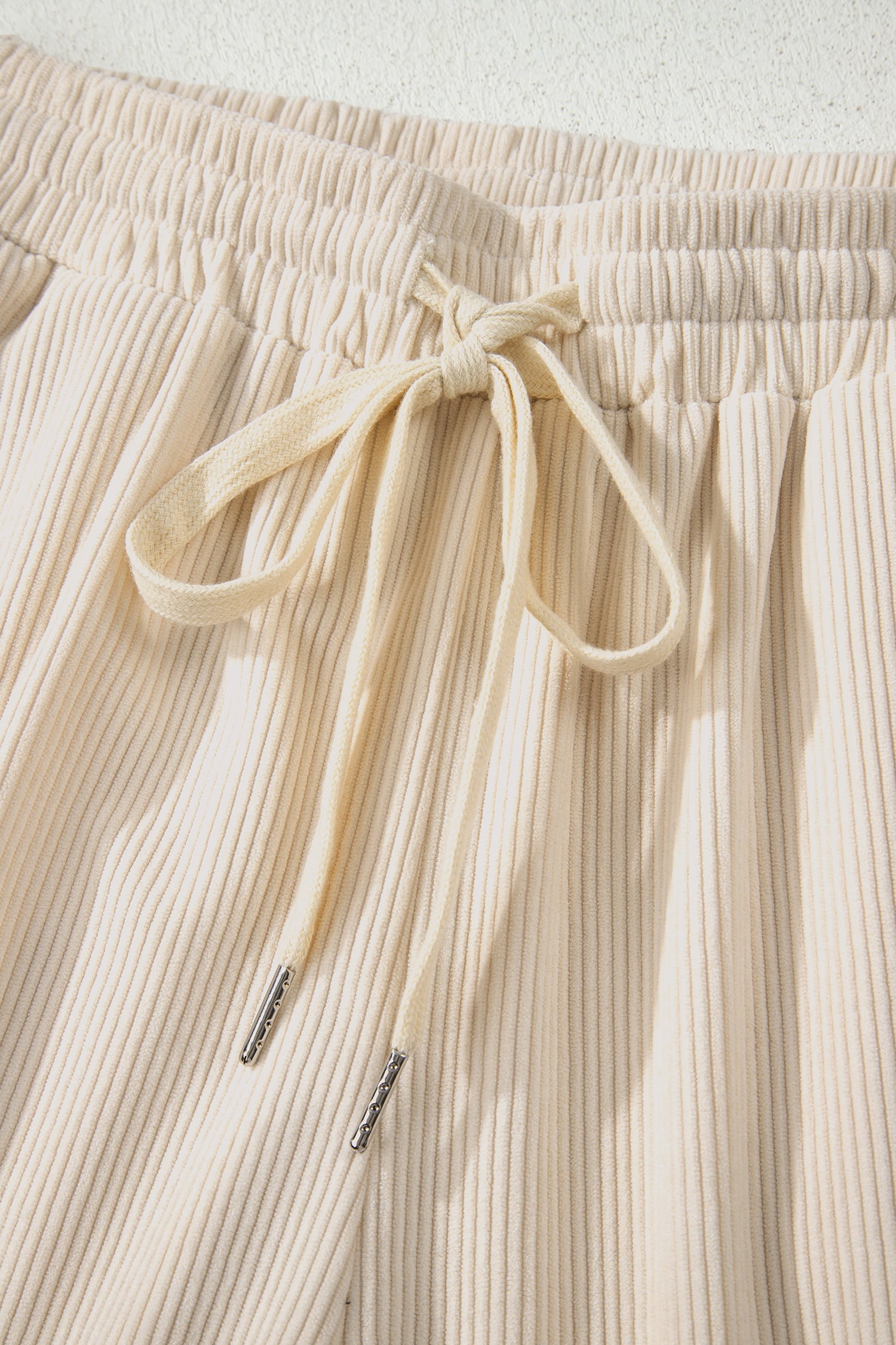 Jet Stream Drawstring Elastic Waist Casual Corduroy Pants-Tops / Dresses-[Adult]-[Female]-2022 Online Blue Zone Planet