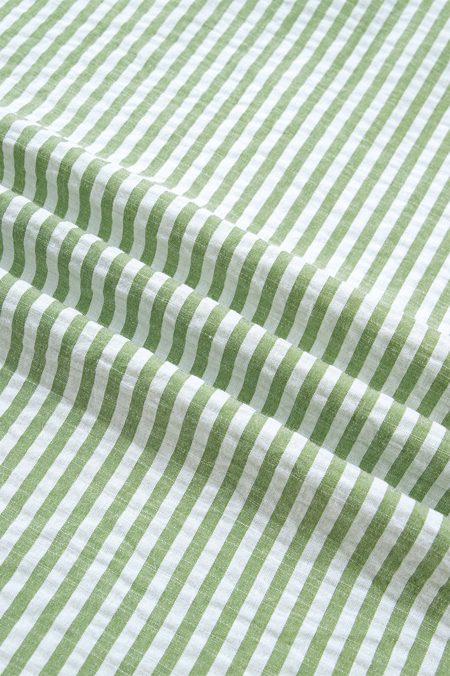 Green Stripe Shirt Collar Half Sleeve Blouse-Tops/Blouses & Shirts-[Adult]-[Female]-2022 Online Blue Zone Planet