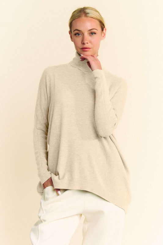 Davi & Dani Turtleneck Long Sleeve Knit Top-TOPS / DRESSES-[Adult]-[Female]-Cream-S-2022 Online Blue Zone Planet