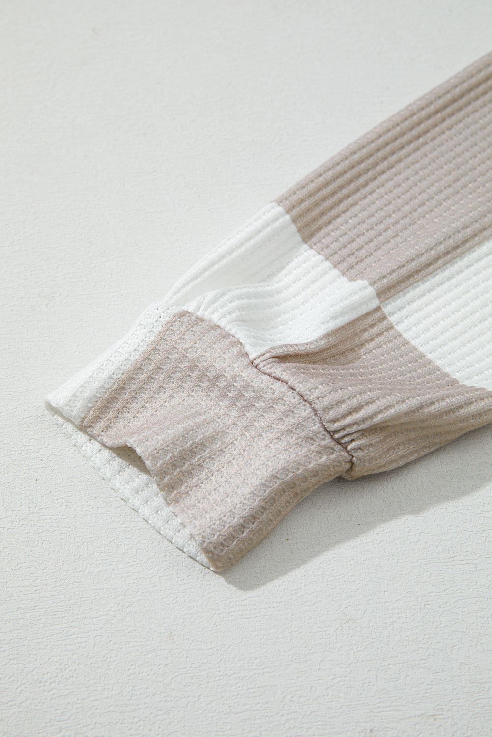 Khaki Checkered Print Breathable Textured Long Sleeve Top-Tops/Long Sleeve Tops-[Adult]-[Female]-2022 Online Blue Zone Planet