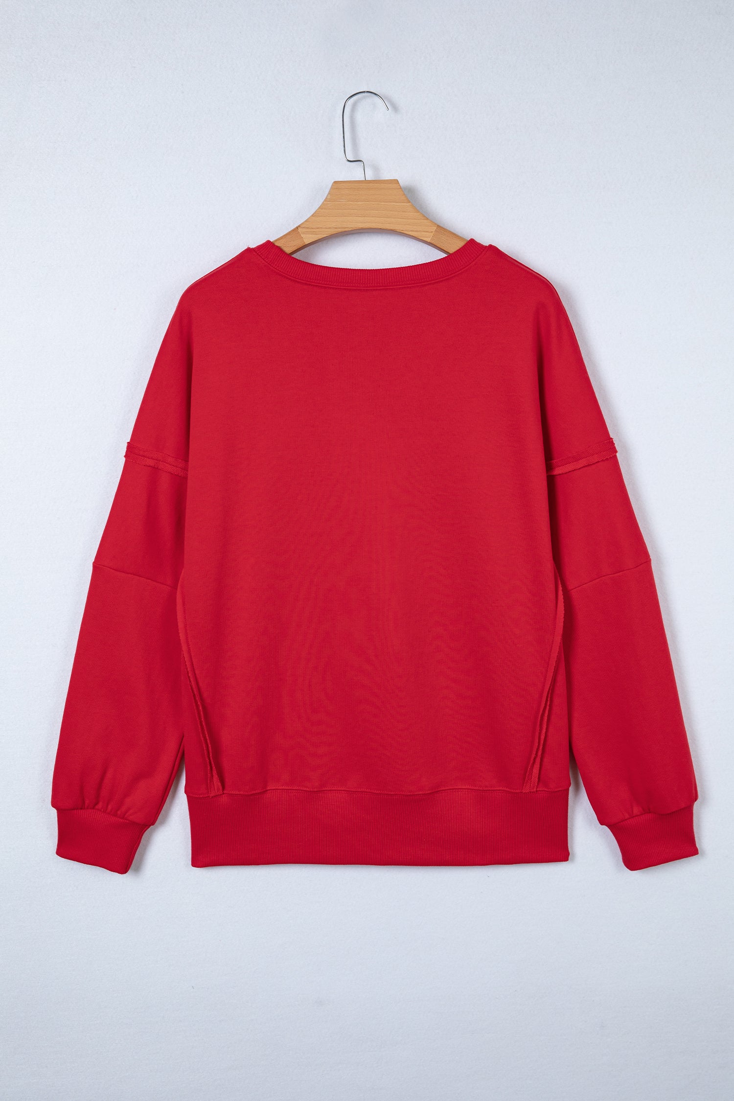 Racing Red Holly Jolly Embroidered Graphic Baggy Sweatshirt-Tops/Sweatshirts & Hoodies-[Adult]-[Female]-2022 Online Blue Zone Planet