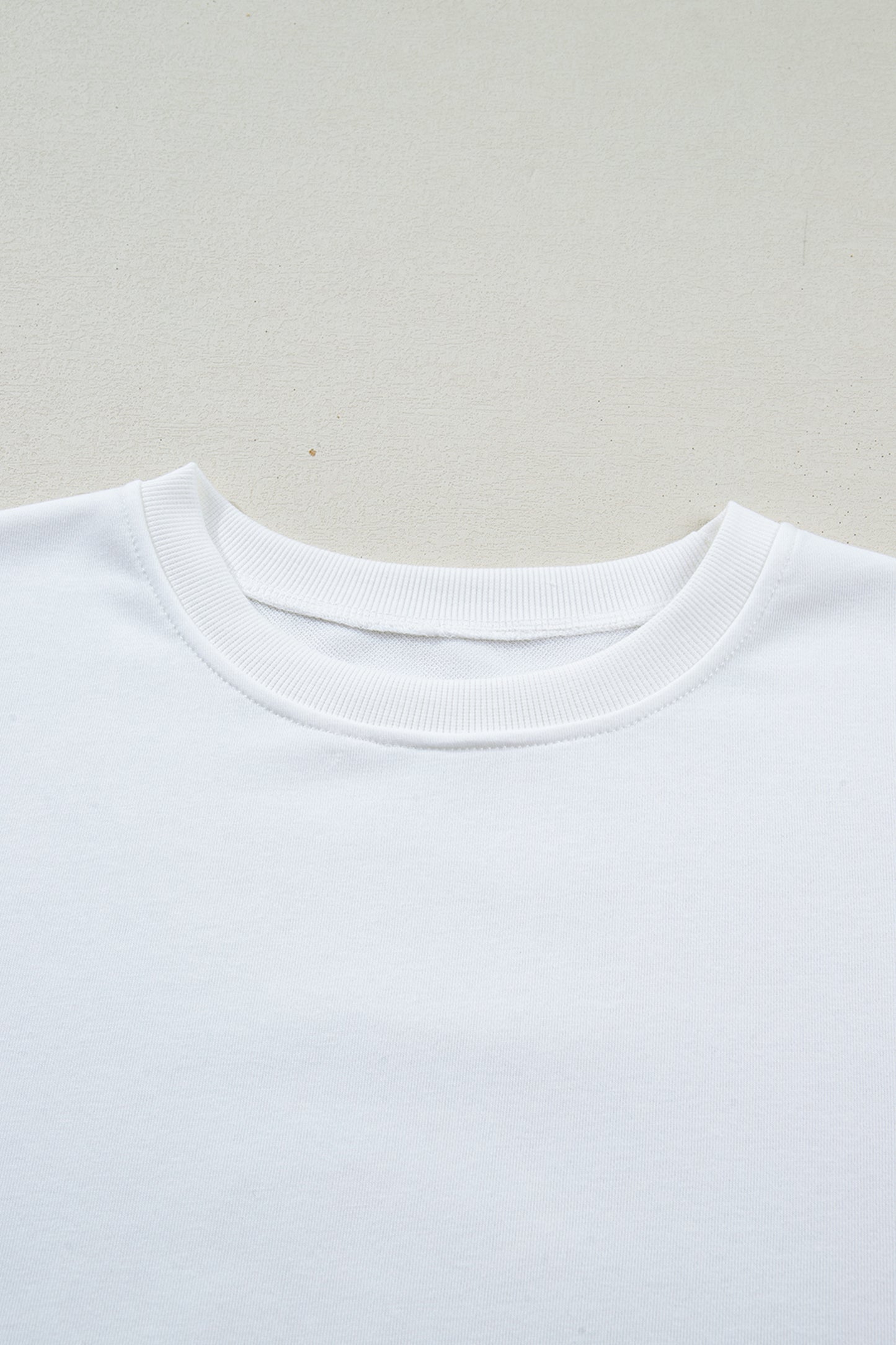 White Solid Color Dropped Shoulder Long Sleeve Top-Tops/Long Sleeve Tops-[Adult]-[Female]-2022 Online Blue Zone Planet