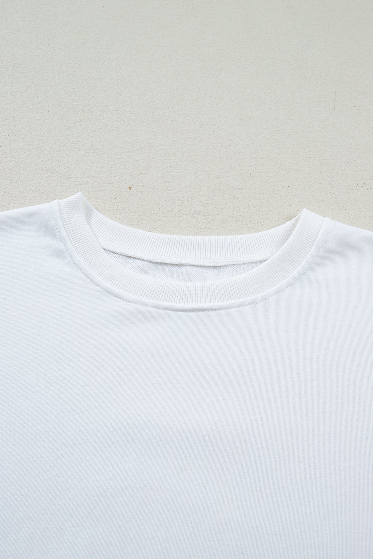 White Solid Color Dropped Shoulder Long Sleeve Top-Tops/Long Sleeve Tops-[Adult]-[Female]-2022 Online Blue Zone Planet