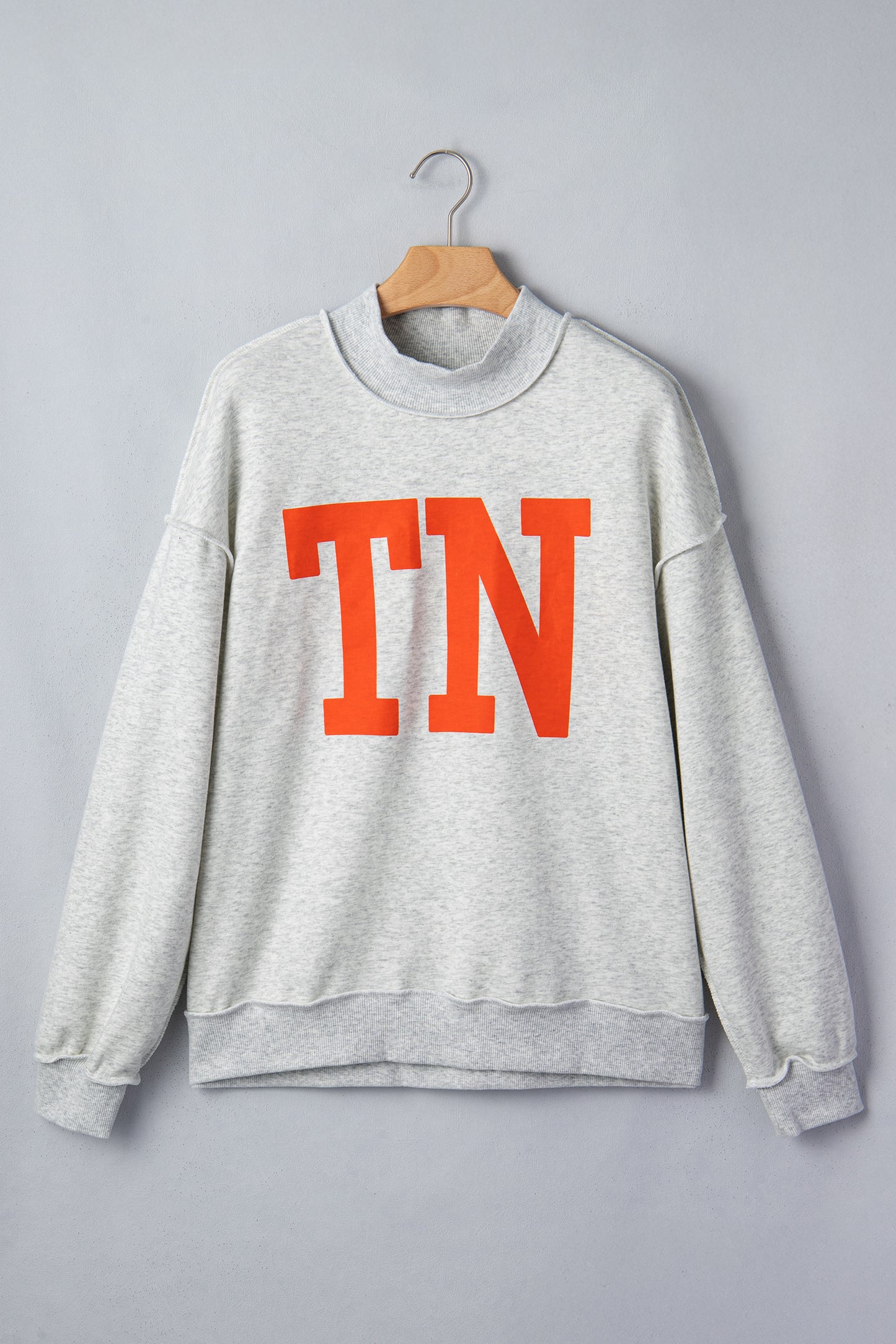 Light Grey TN TENNESSEE Double Printed Reversible Mock Neck Sweatshirt-Graphic/Graphic Sweatshirts-[Adult]-[Female]-2022 Online Blue Zone Planet