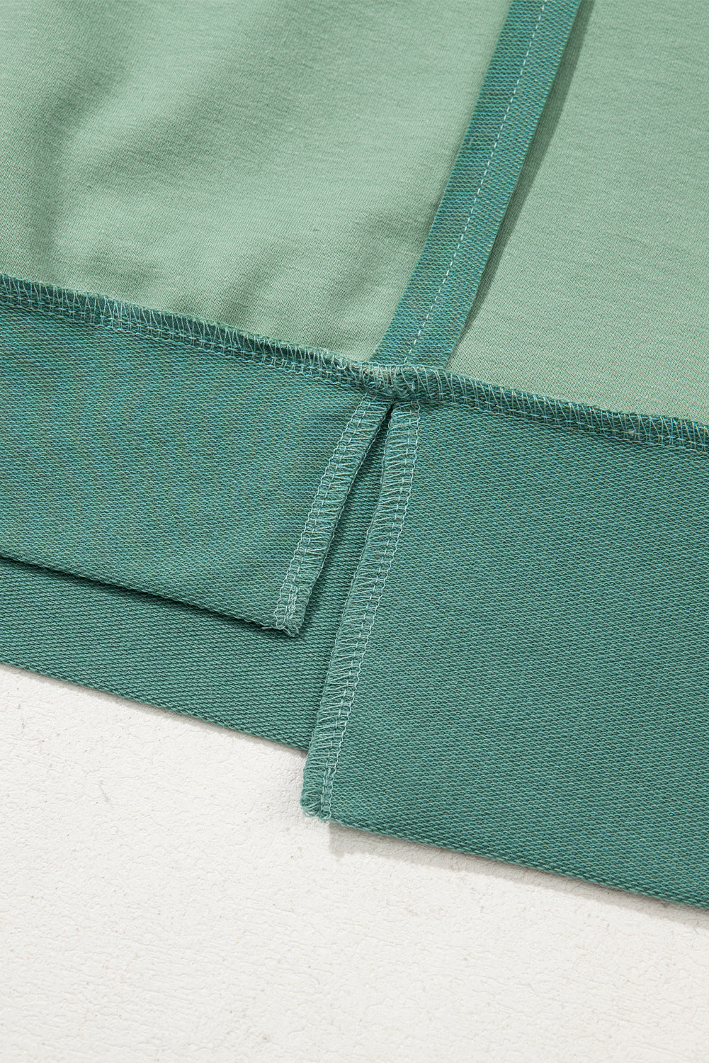 Smoke Green Half Sleeve Raw Seam High Low Side Split Top-Tops/Tops & Tees-[Adult]-[Female]-2022 Online Blue Zone Planet