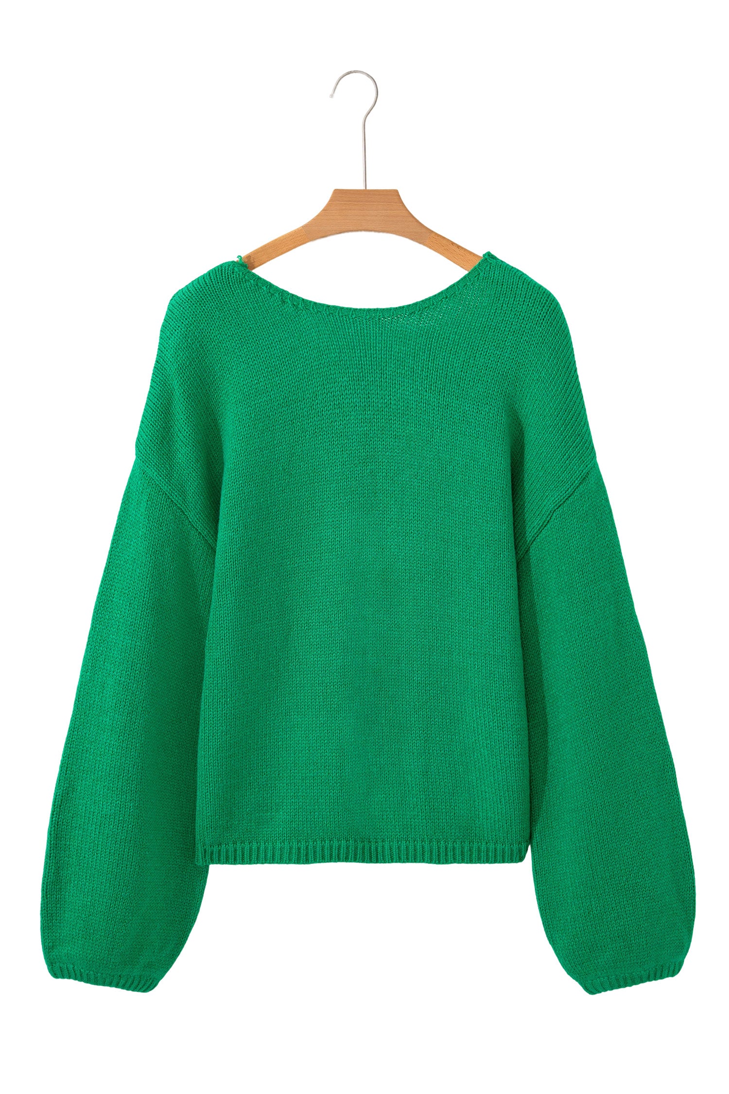 Bright Green Festive Bow Backless Bubble Sleeve Sweater-TOPS / DRESSES-[Adult]-[Female]-2022 Online Blue Zone Planet