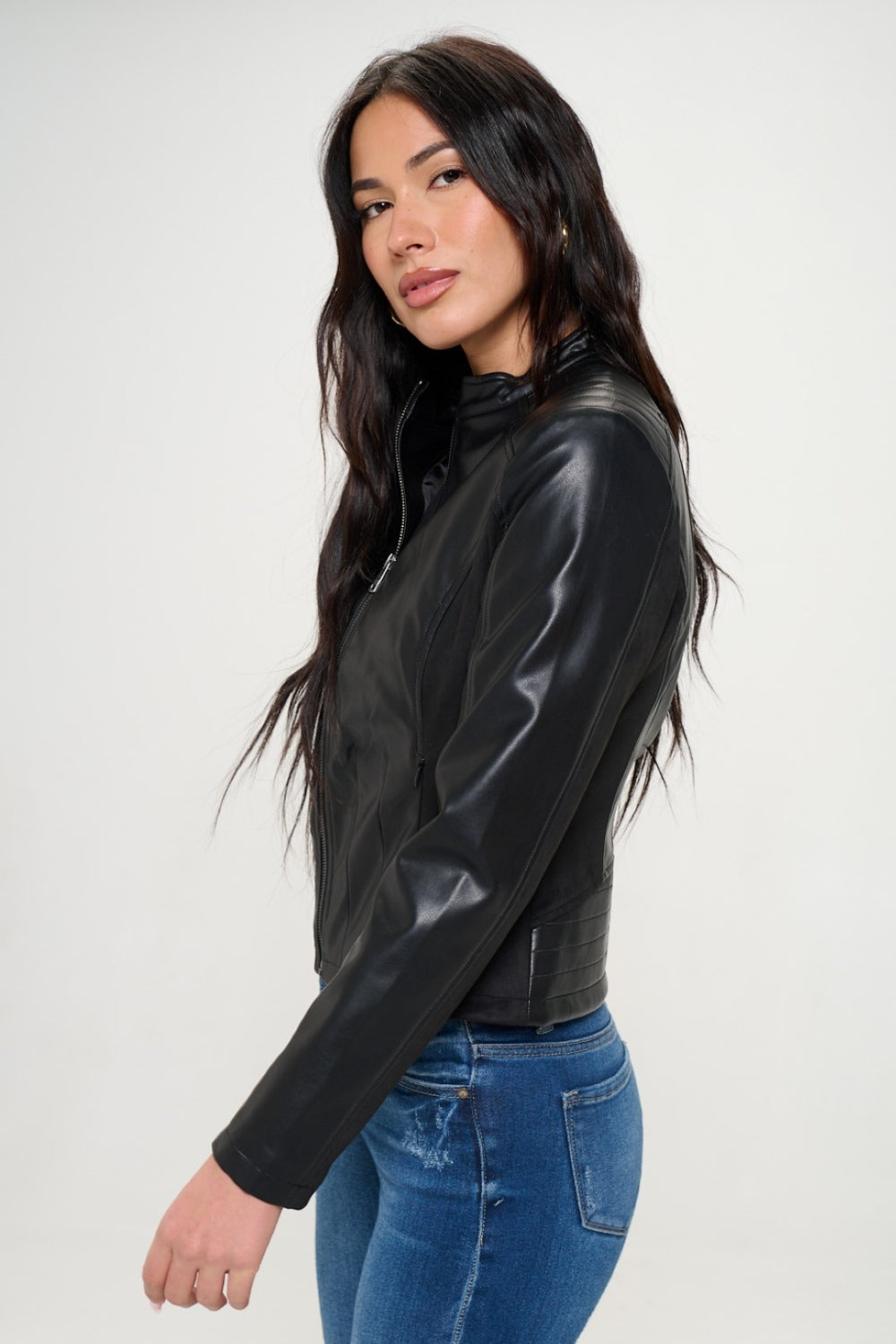 Coalition LA Zip Up Vegan Moto Jacket-TOPS / DRESSES-[Adult]-[Female]-2022 Online Blue Zone Planet