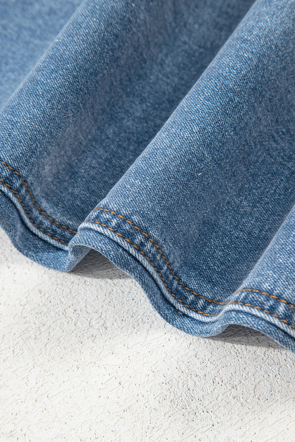 Blue Mid Rise Asymmetrical Waist Wide Leg Jeans-Bottoms/Jeans-[Adult]-[Female]-2022 Online Blue Zone Planet