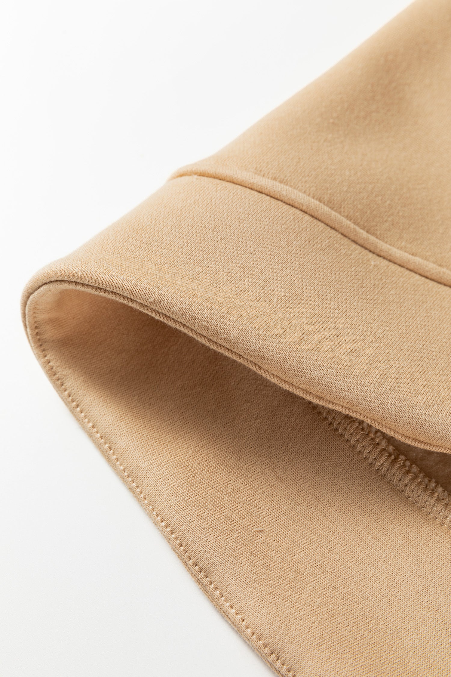 Light French Beige Grommet Detail V Neck Sweatshirt-Tops/Sweatshirts & Hoodies-[Adult]-[Female]-2022 Online Blue Zone Planet