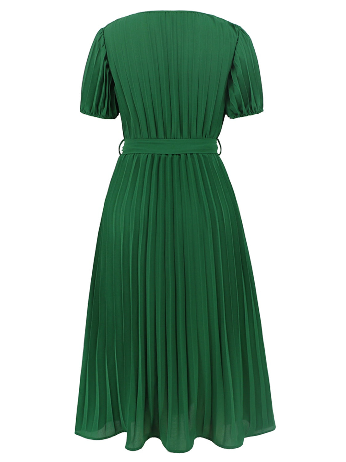 Pleated Surplice Tie Waist Midi Dress-TOPS / DRESSES-[Adult]-[Female]-2022 Online Blue Zone Planet