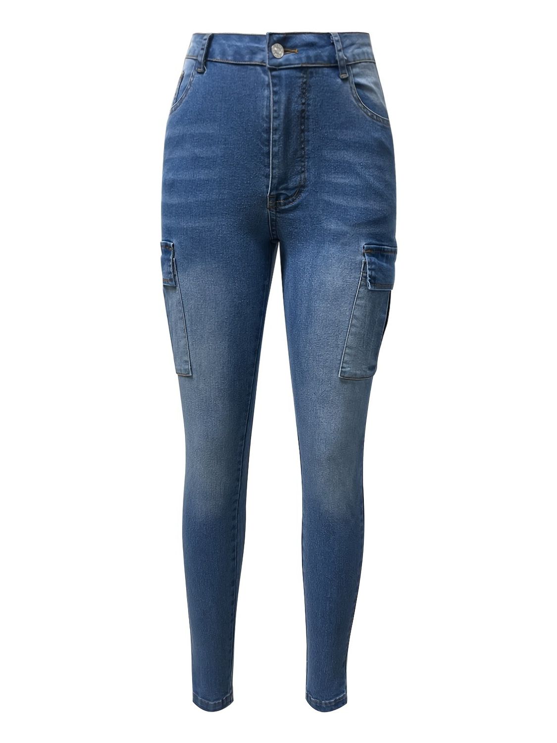 Blue Zone Planet | Skinny Jeans with Pockets-BOTTOMS SIZES SMALL MEDIUM LARGE-[Adult]-[Female]-2022 Online Blue Zone Planet