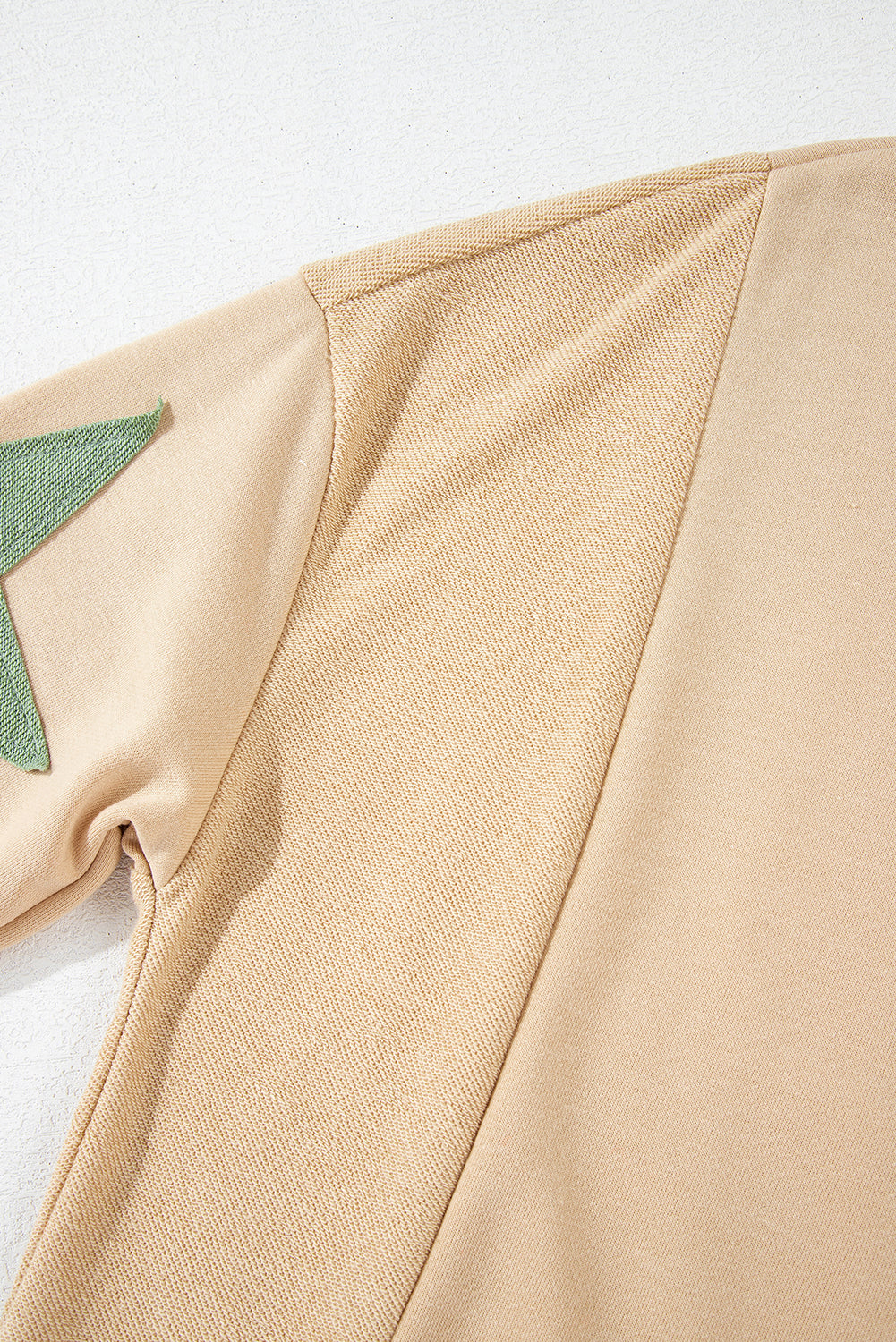 Parchment Star Patchwork Exposed Seam Oversized Sweatshirt-Sweatshirts & Hoodies-[Adult]-[Female]-2022 Online Blue Zone Planet