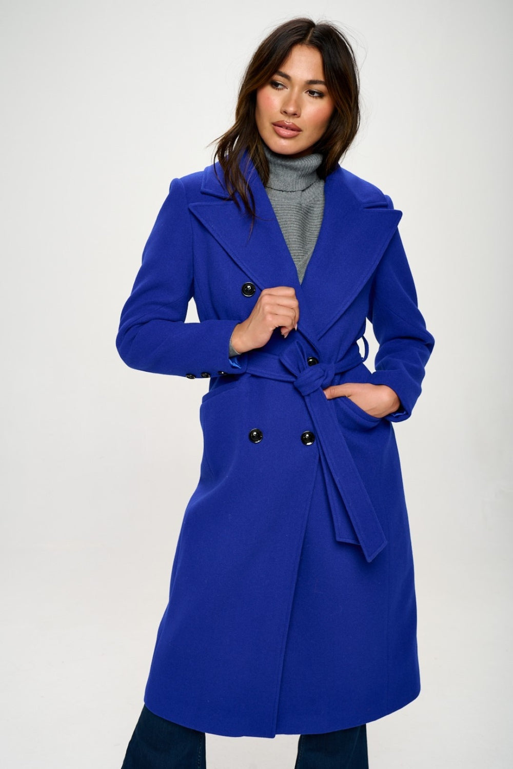 Coalition LA Double-Breasted Longline Coat with Belt-TOPS / DRESSES-[Adult]-[Female]-2022 Online Blue Zone Planet