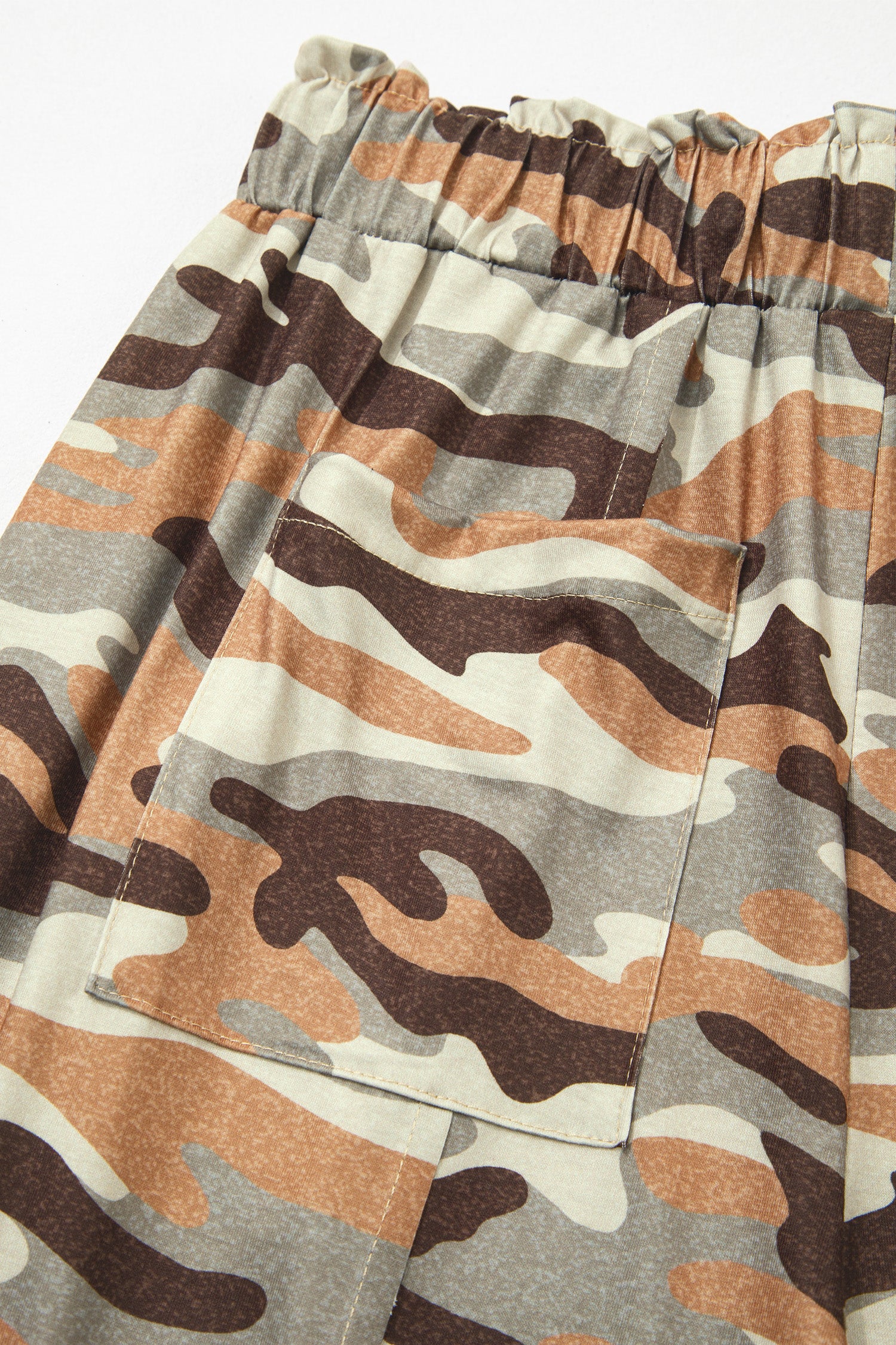 Green Camouflage Printed Drawstring Elastic Waist Jogger Pants-Bottoms/Pants & Culotte-[Adult]-[Female]-2022 Online Blue Zone Planet
