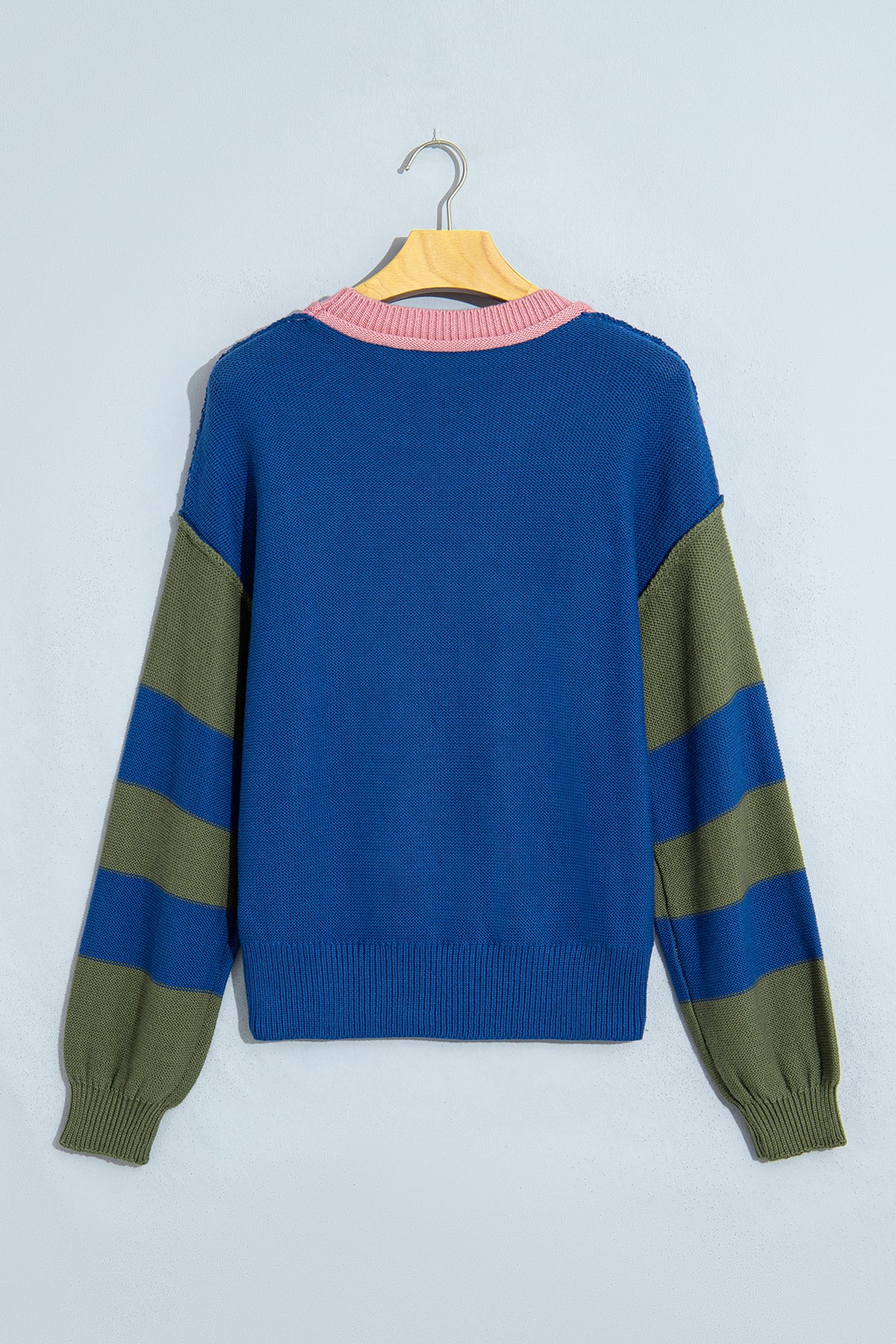 Multicolour Western Colorblock Patchwork Striped Long Sleeve Pullover Sweater-Sweaters & Cardigans/Sweaters-[Adult]-[Female]-2022 Online Blue Zone Planet