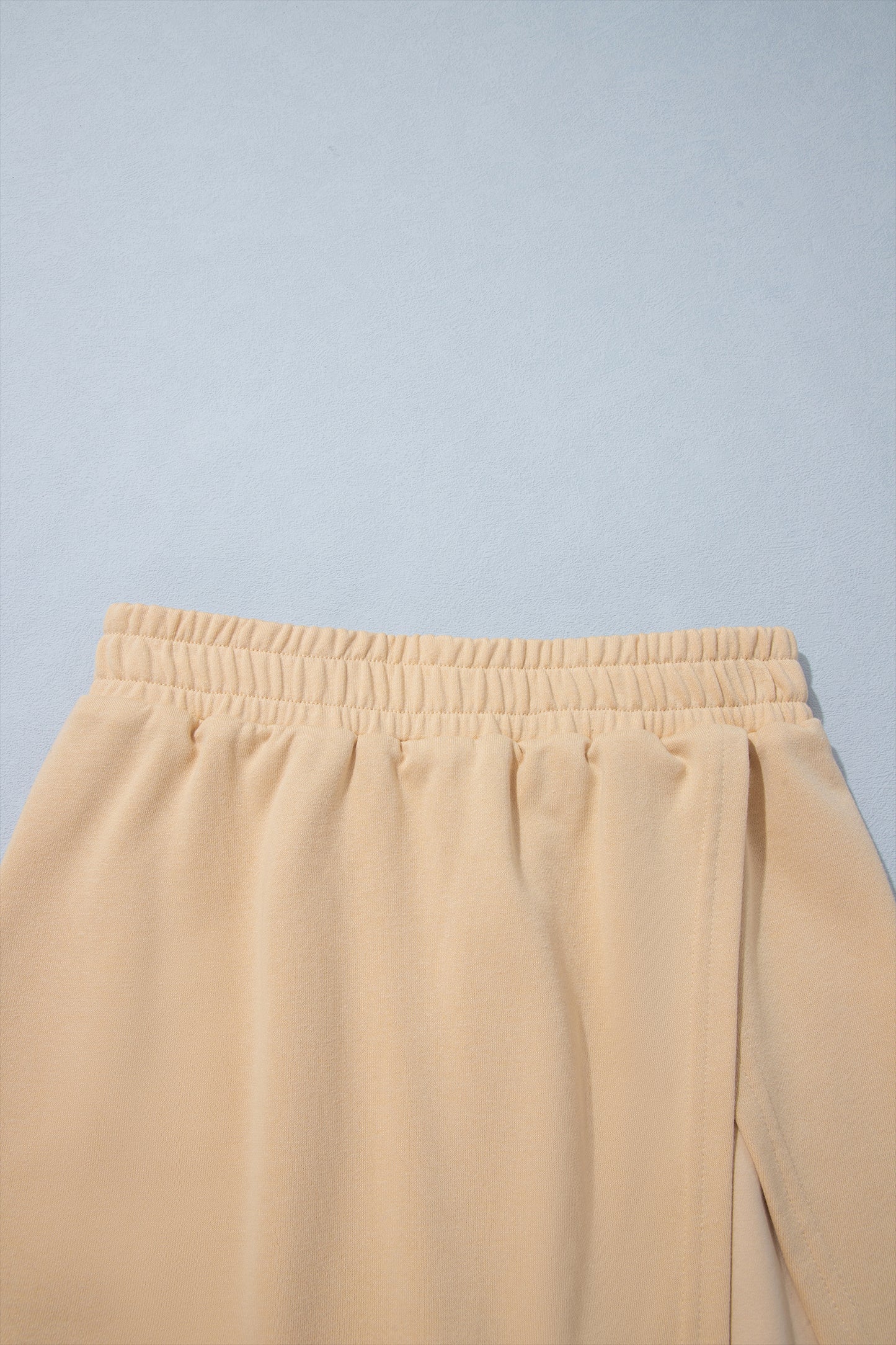 Parchment Solid Color Long Sleeve Top Split Skort 2pcs Outfit-Two Piece Sets/Two Piece Dresses-[Adult]-[Female]-2022 Online Blue Zone Planet