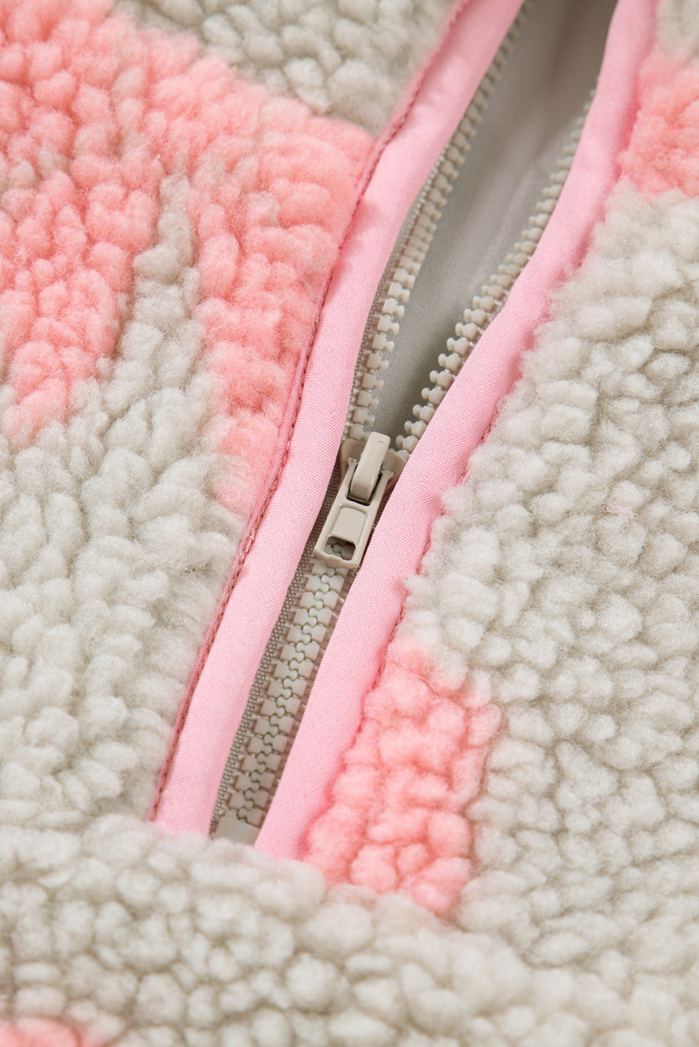 Gray Bow Sherpa Quarter Zip Drop Shoulder Baggy Sweatshirt-Tops/Sweatshirts & Hoodies-[Adult]-[Female]-2022 Online Blue Zone Planet