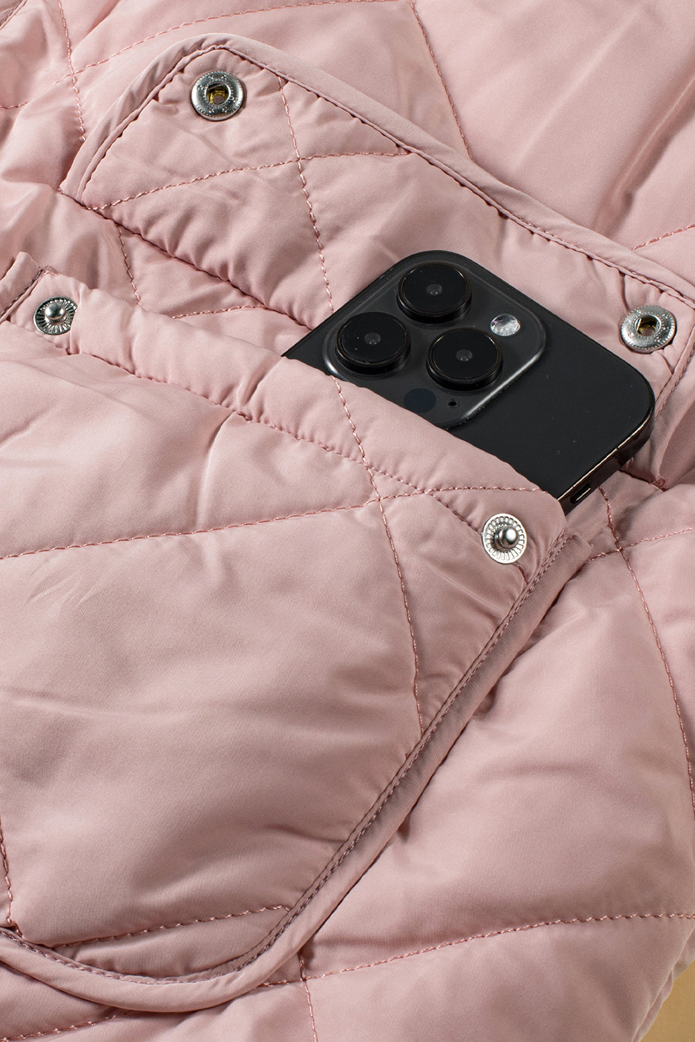 Pink Fleece Lined Quilted Vest Coats-Outerwear/Coats-[Adult]-[Female]-2022 Online Blue Zone Planet