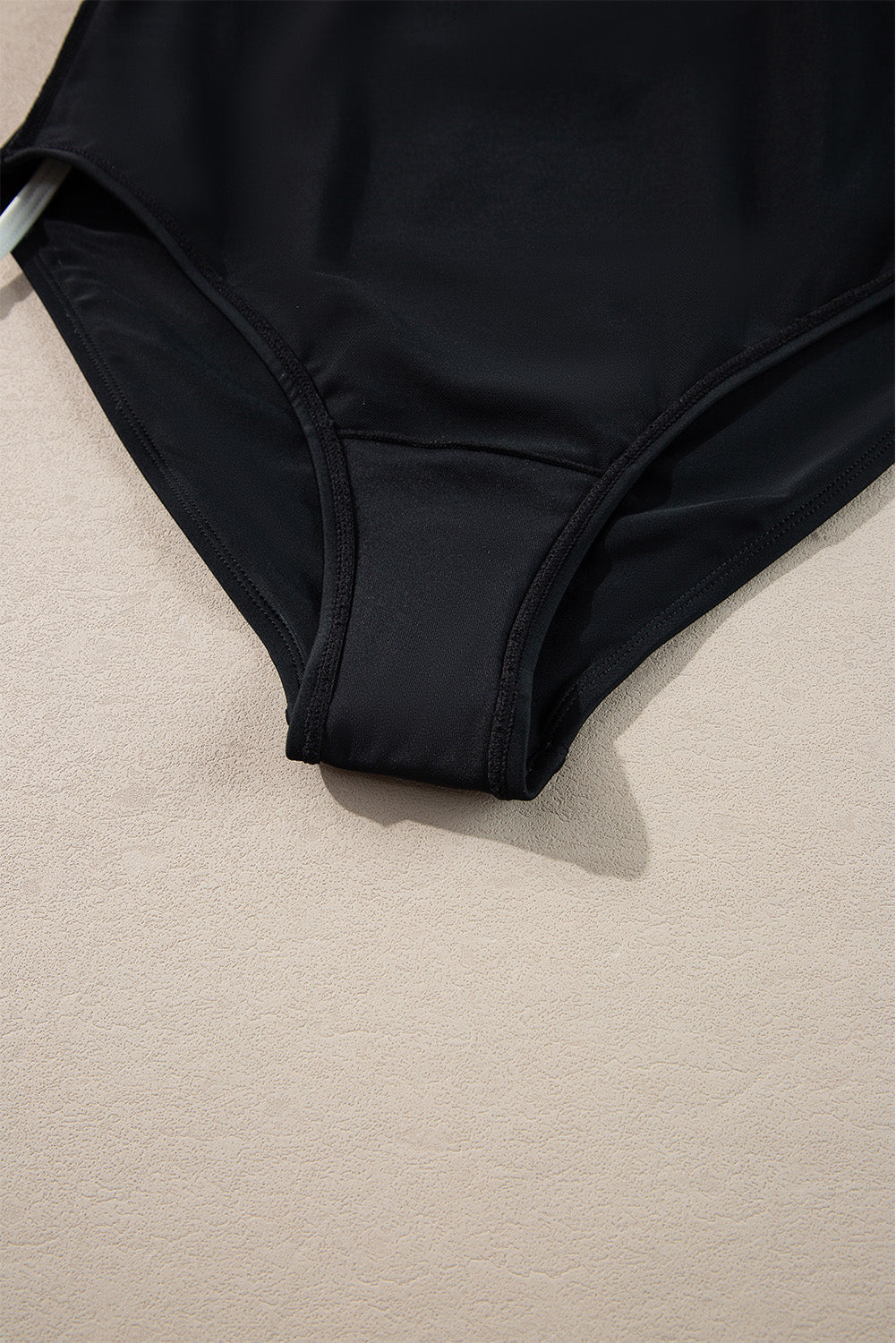 Black Color Contrast Ruffled Wrap V Neck Swimsuit-Swimwear/One Piece Swimsuit-[Adult]-[Female]-2022 Online Blue Zone Planet