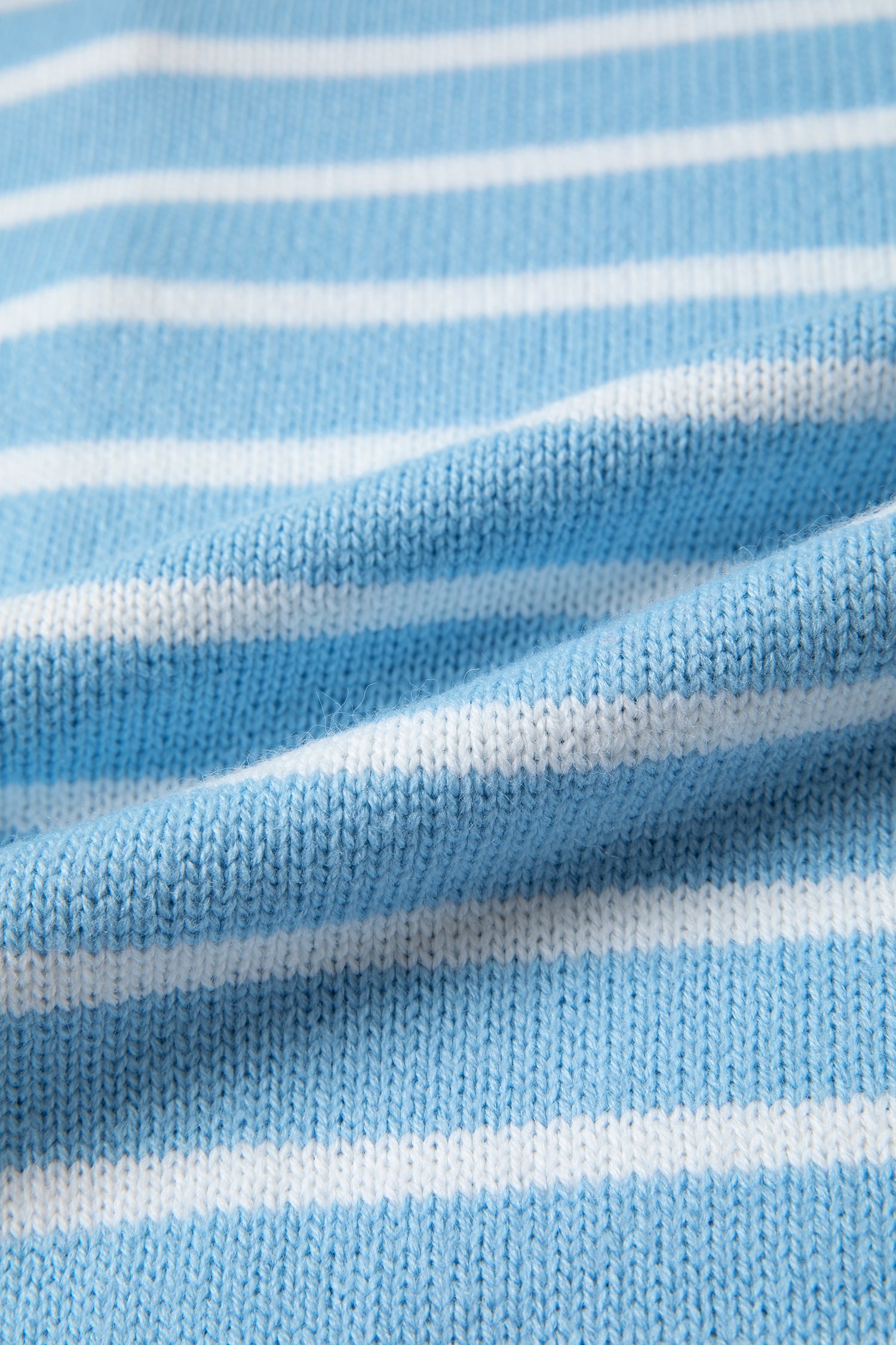Sky Blue Stripe Contrast Trim Button Down Casual Sweater Cardigan-TOPS / DRESSES-[Adult]-[Female]-2022 Online Blue Zone Planet