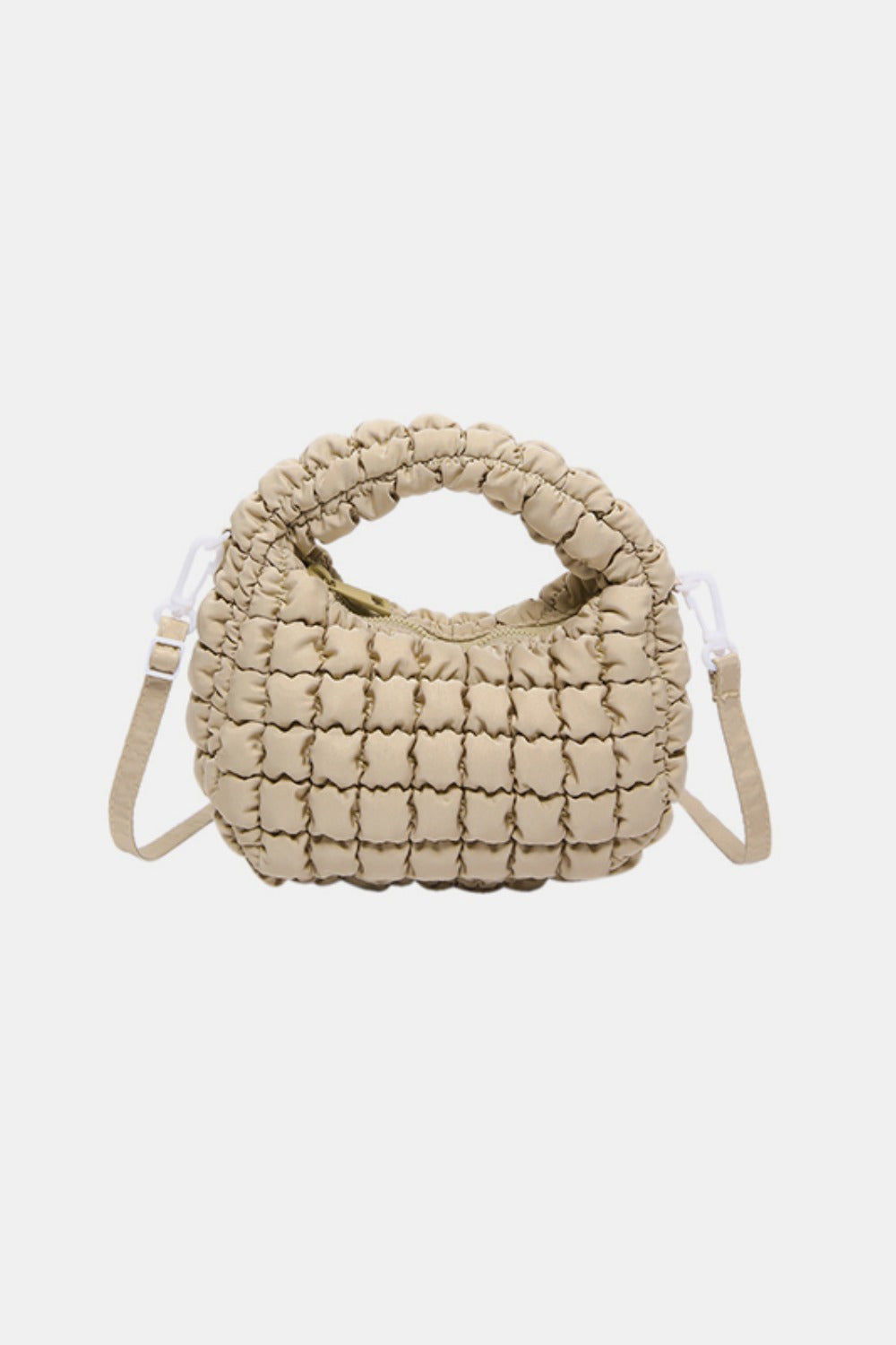 Quilted Puffy Removable Strap Crossbody Bag-[Adult]-[Female]-Khaki-One Size-2022 Online Blue Zone Planet