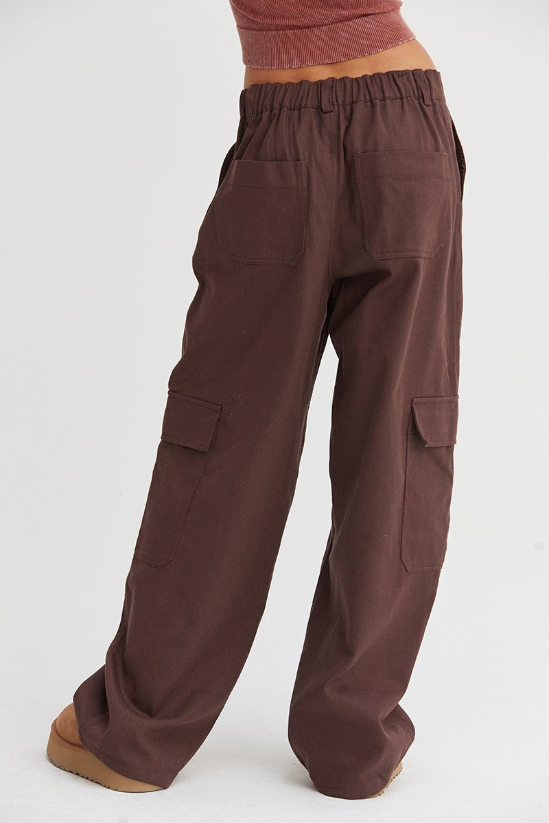 Blue Zone Planet | HYFVE Elastic Waist Wide-Leg Cargo Pants-BOTTOMS SIZES SMALL MEDIUM LARGE-[Adult]-[Female]-2022 Online Blue Zone Planet